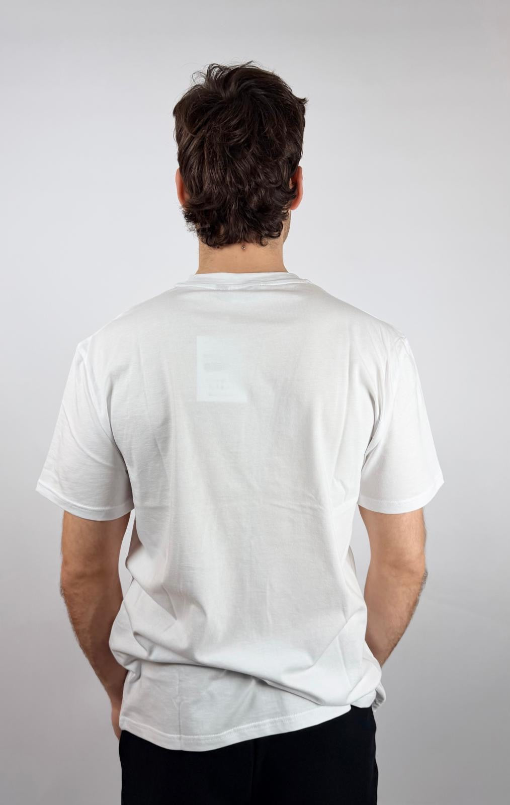 T-shirt Essential Logo, Bianco/Verde Acqua - GCDS
