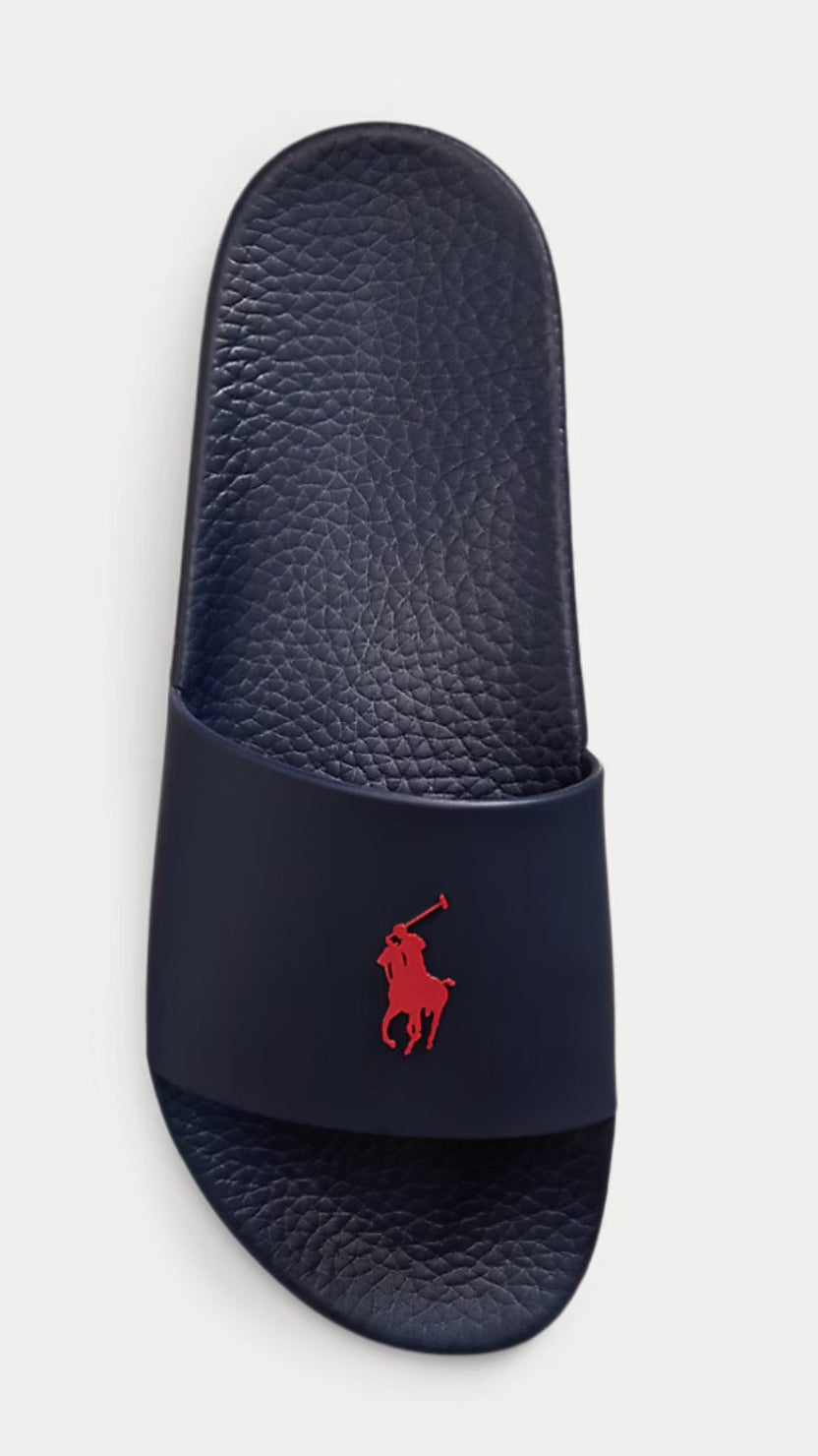 Ciabatta Logo Pony, Blu Navy/Red - Polo Ralph Lauren
