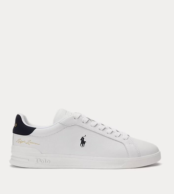 Sneakers Pelle, White/Blu Navy - Polo Ralph Lauren