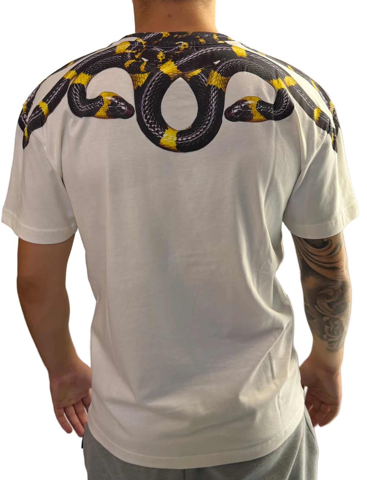 T-shirt Black/Yellow Snake, Bianco - County Of Milan
