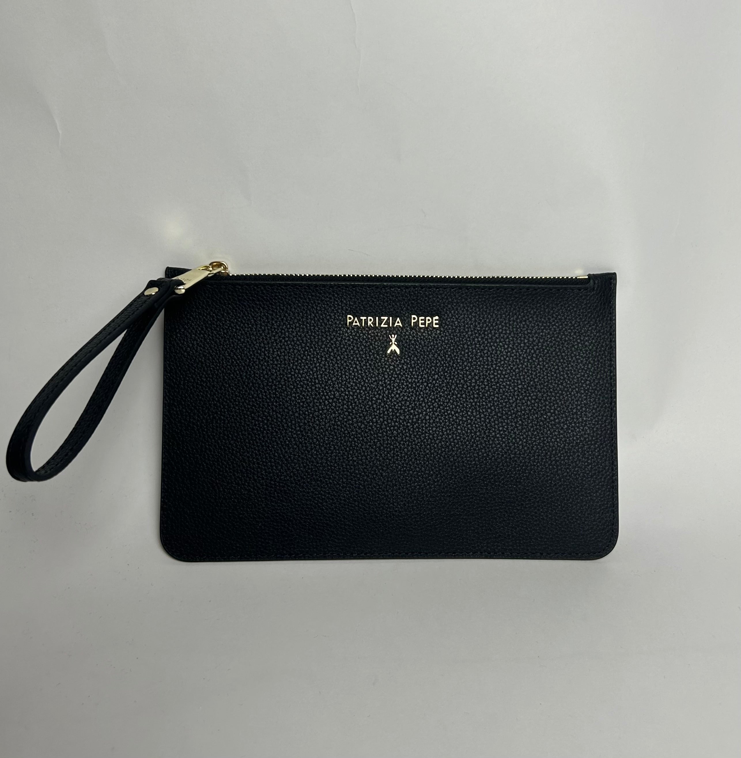 Lettering Clutch Flat, Black - Patrizia Pepe