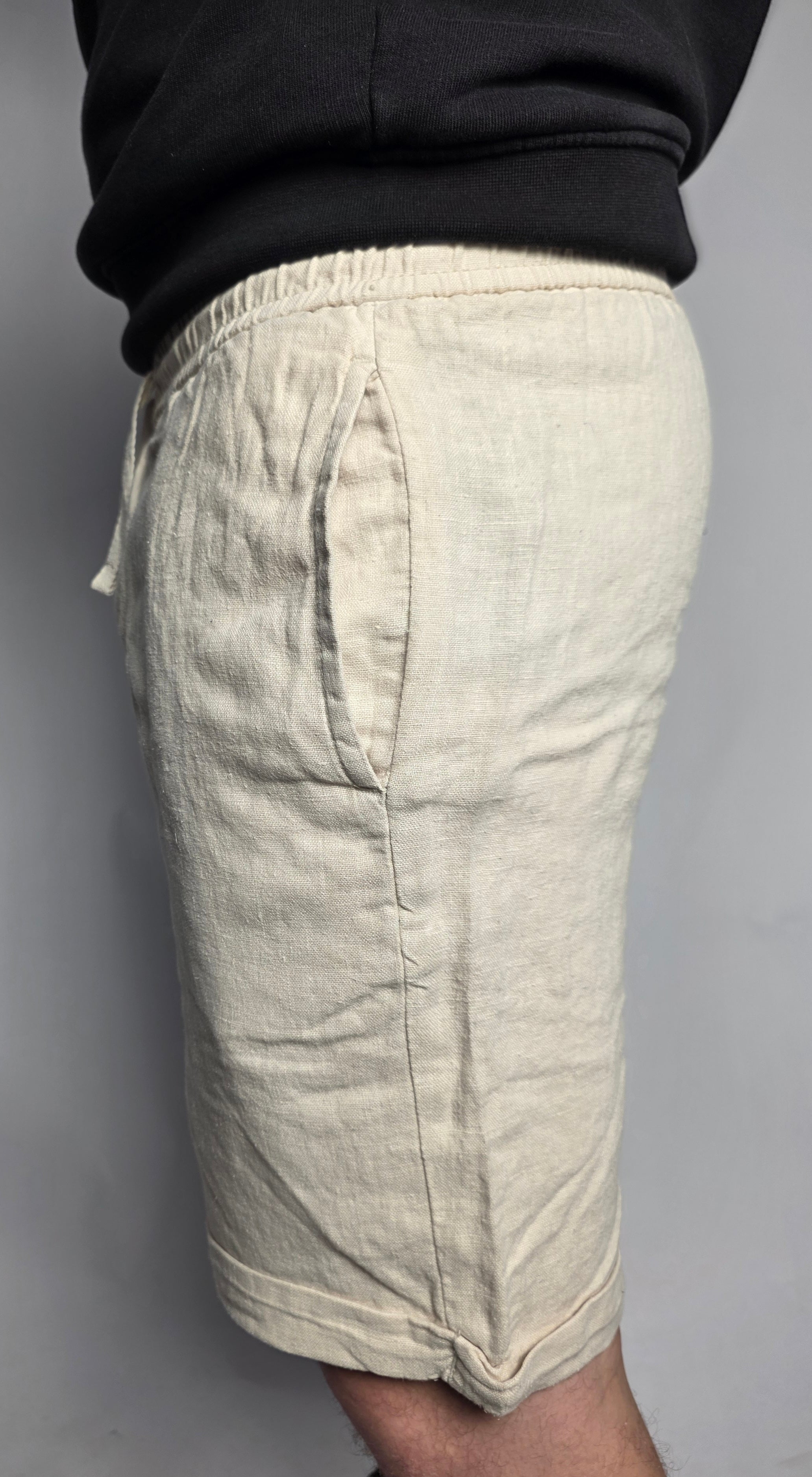 Pantaloncino Chino Lino, Écru- Lyle&Scott