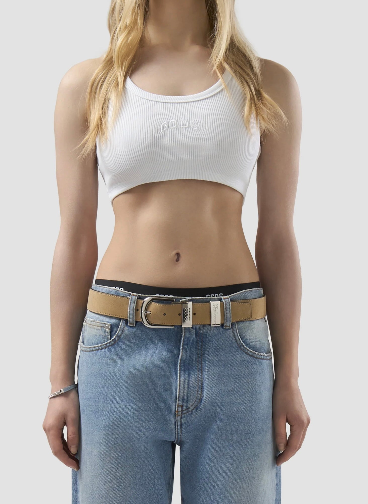 Mini Top Costine, Bianco - GCDS