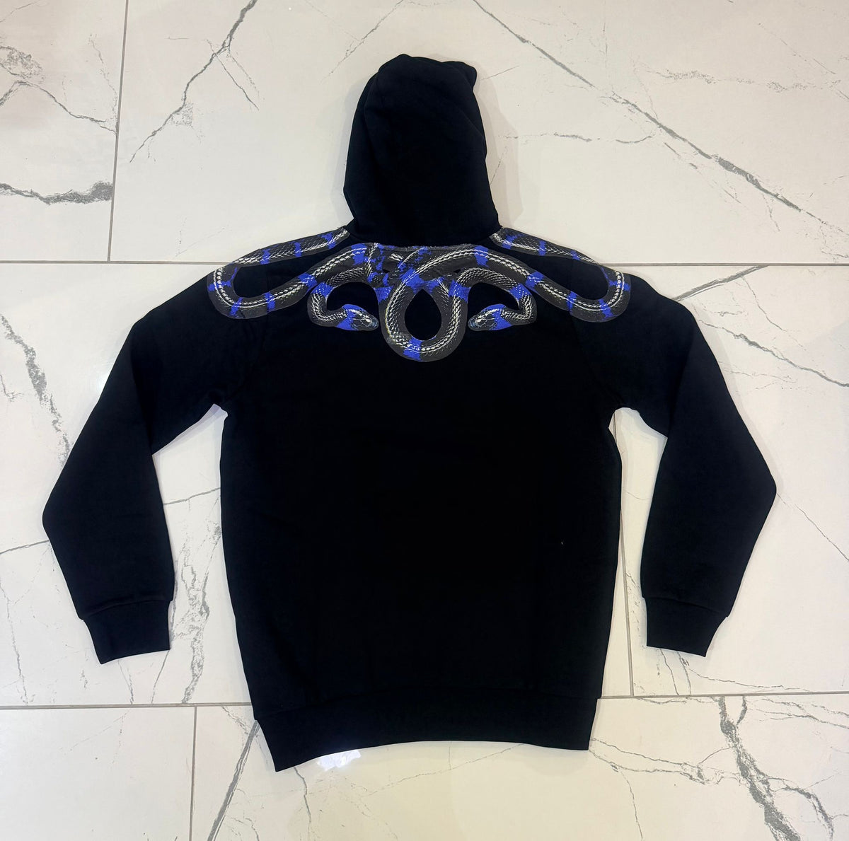 Hoodie Black/Blue Snake, Nero - County of Milan