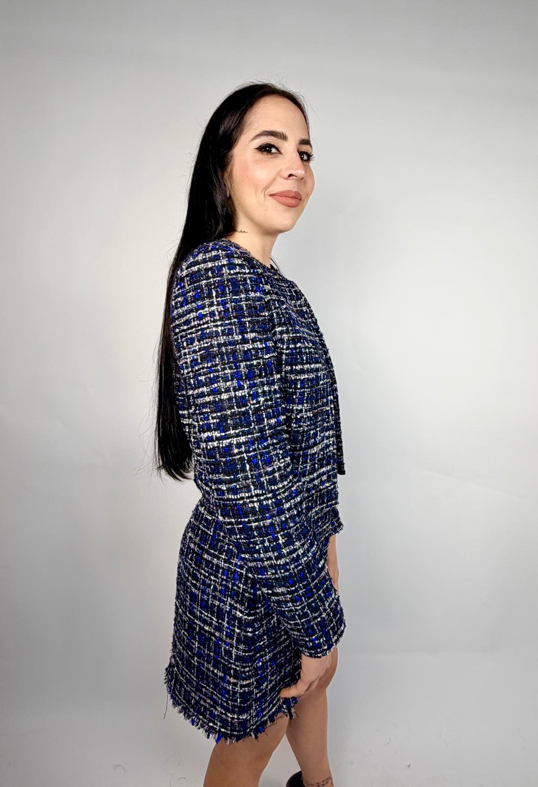 Completo Tweed Bolerino, Blu Notte - White Wise