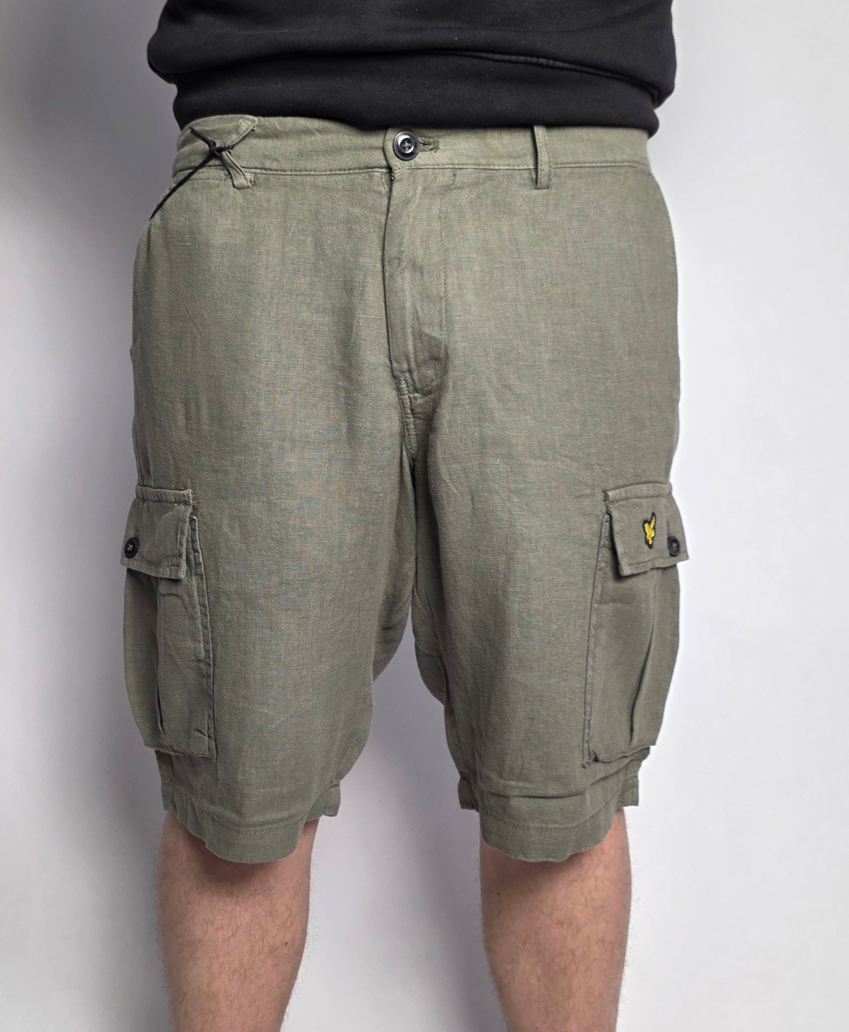 Pantaloncino Cargo Lino, Militare - Lyle&Scott