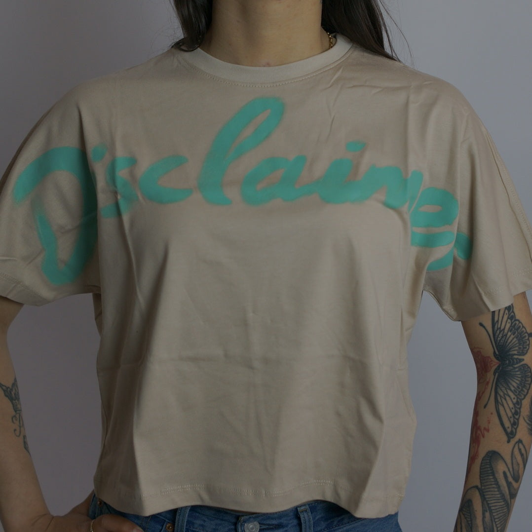 T-shirt Logo, Sabbia/Verde - Disclaimer