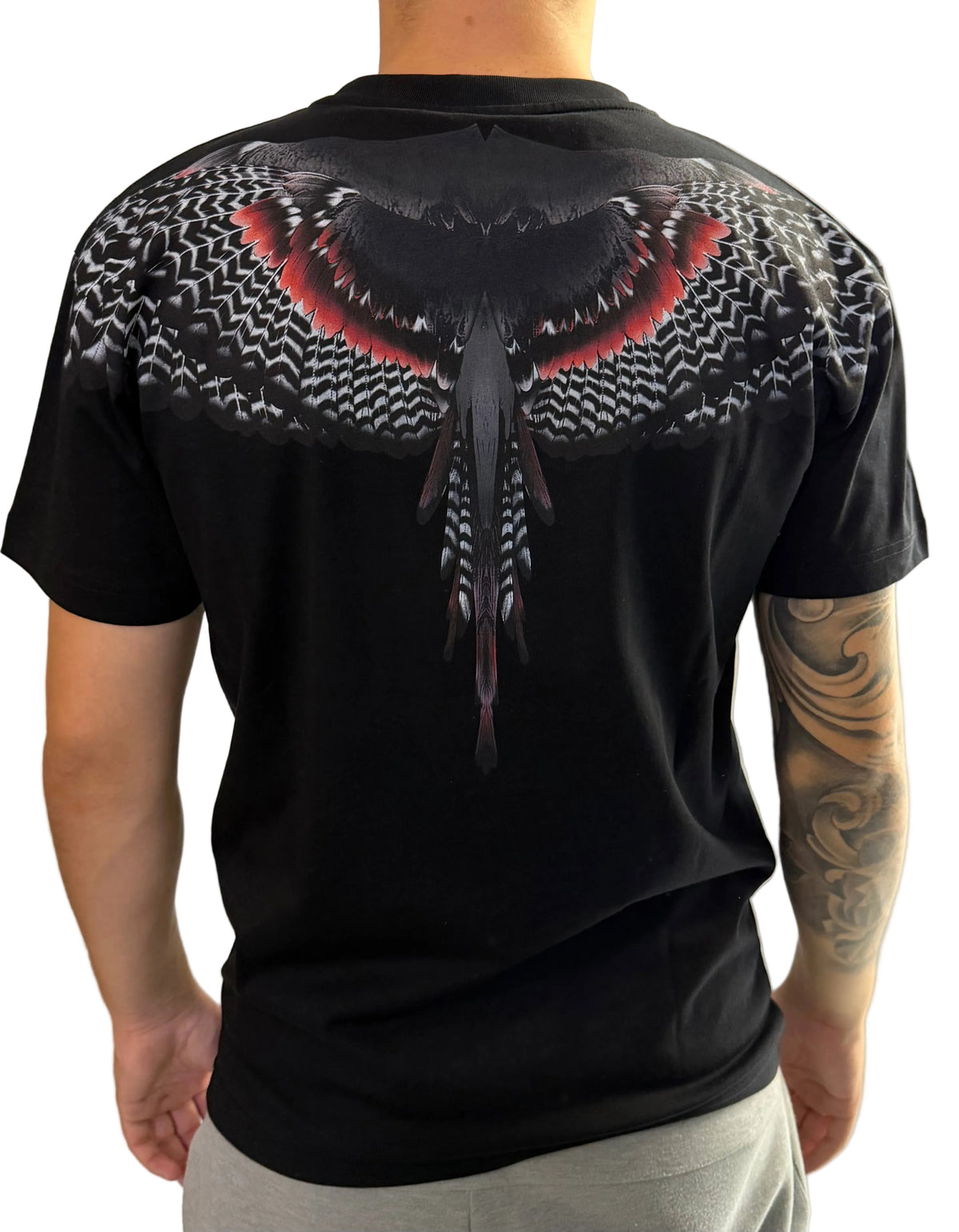 T-shirt Logo, Black/Red Wings, Nero - County Of Milan