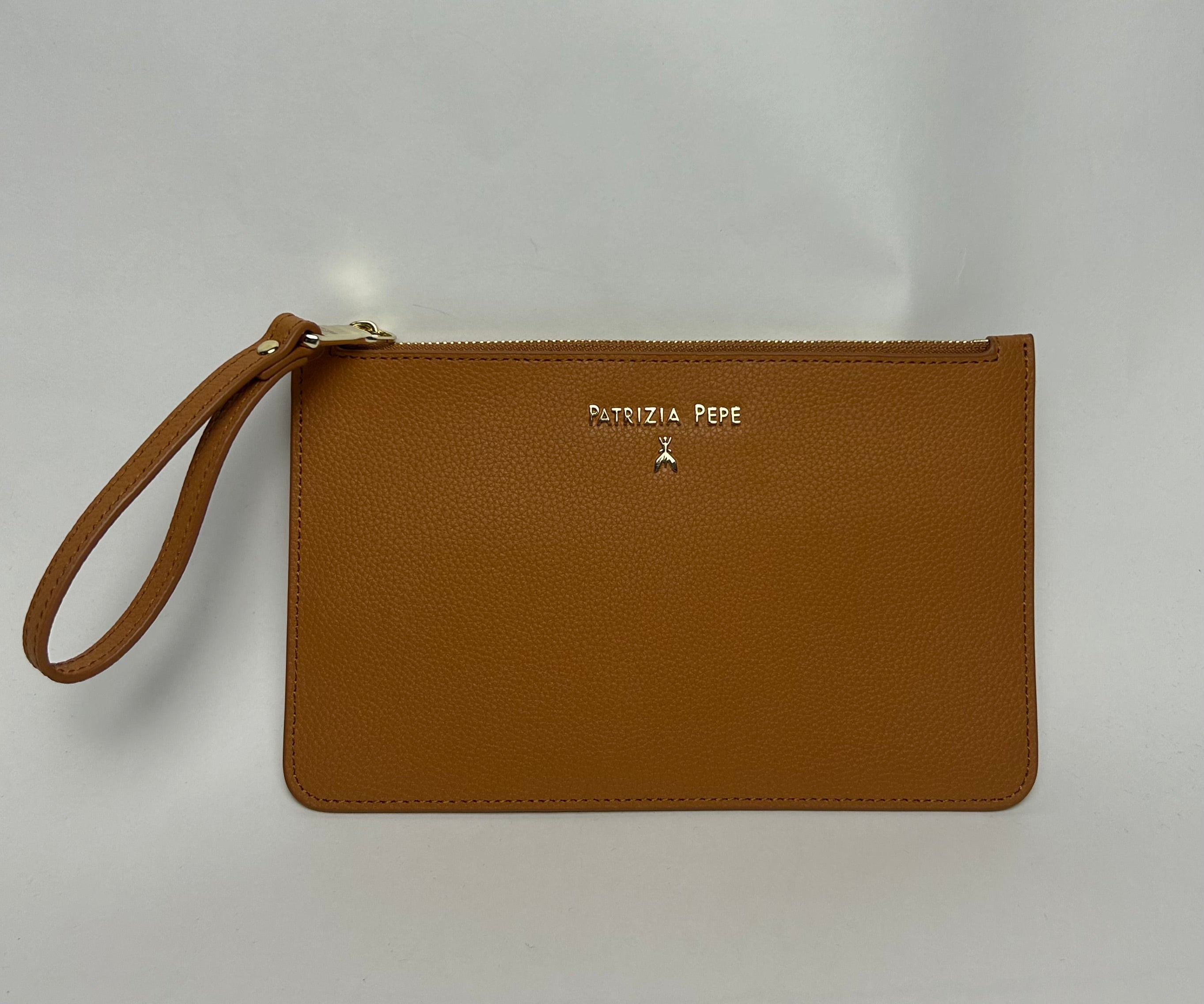 Lettering Clutch Flat, Cuoio - Patrizia Pepe