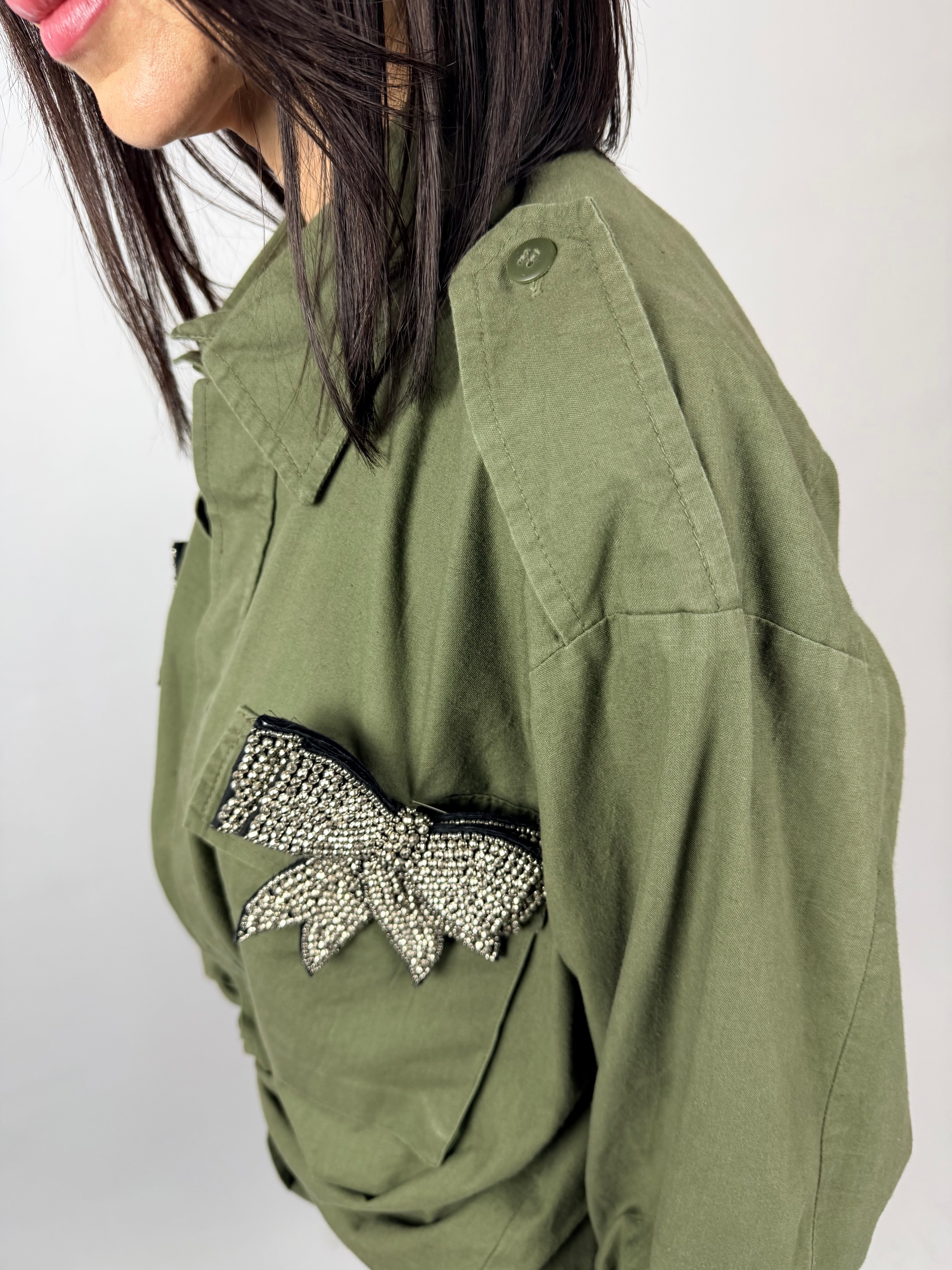 Camicia Military Flake Strass - Souvenir