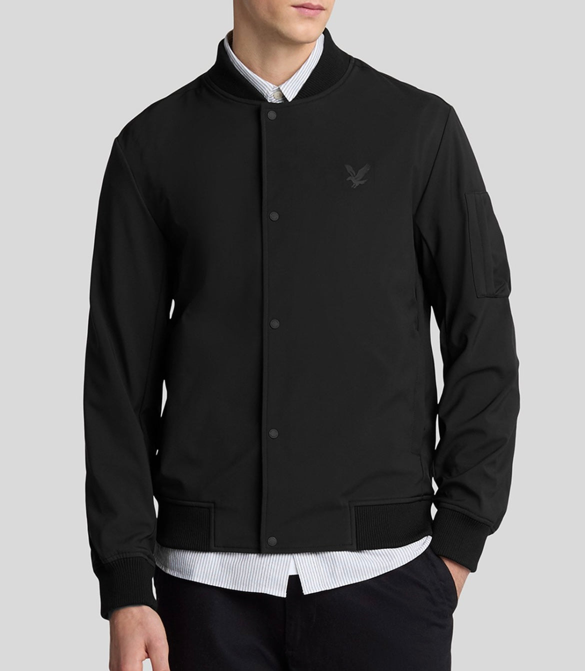 Softshell Bomber Jacket, Jet Black - Lyle&Scott