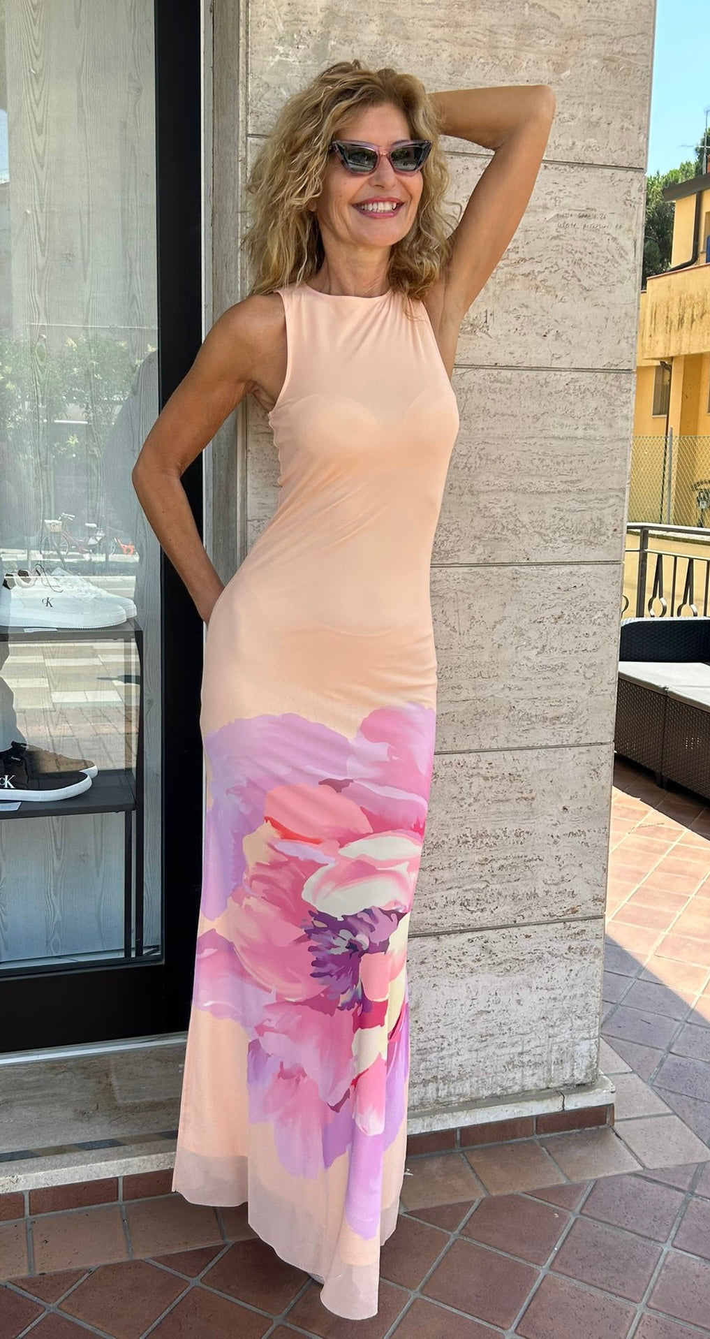 Dress Peach Flowers - Patrizia Pepe