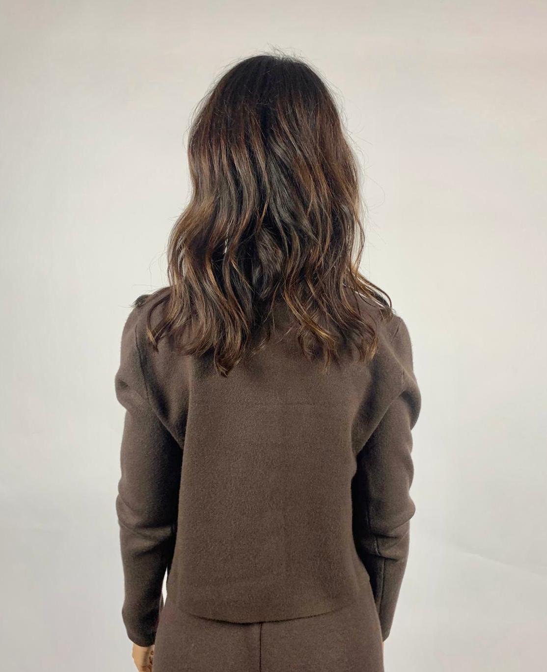 Giacca In Maglia Bottoni, Testa Di Moro - White Wise