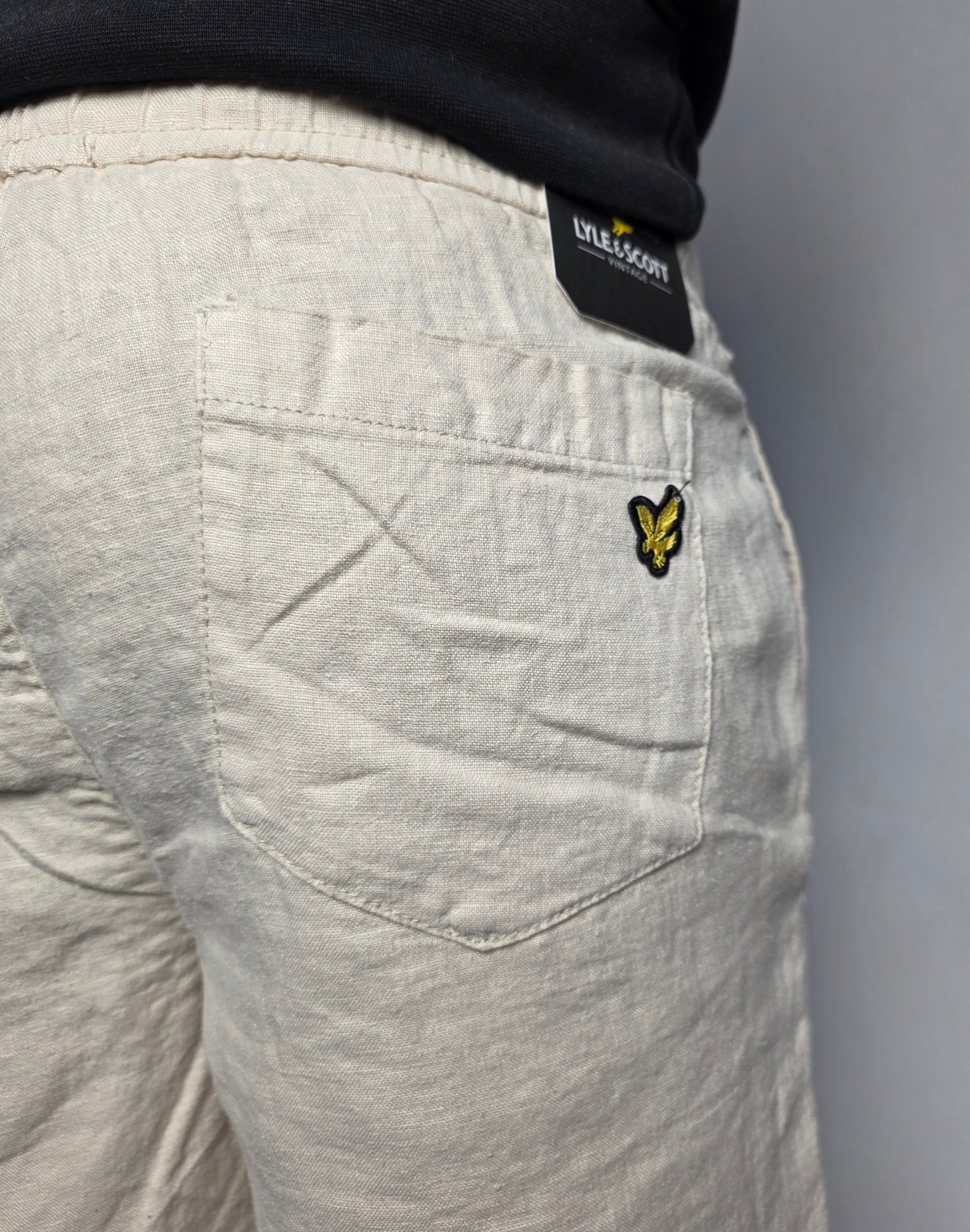 Pantaloncino Chino Lino, Écru- Lyle&Scott