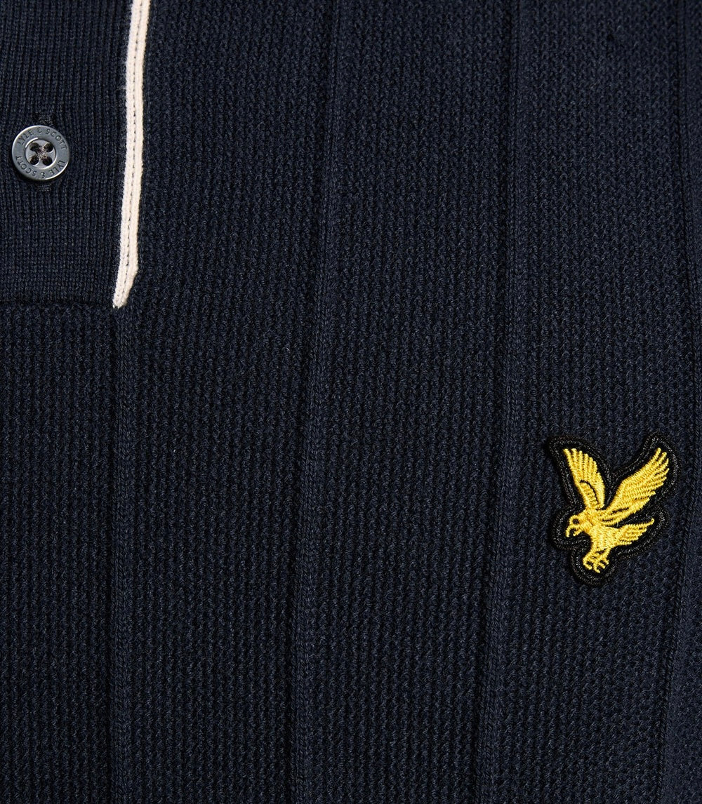 Tipped Pique Knitted Polo Shirt, Dark Navy - Lyle&Scott