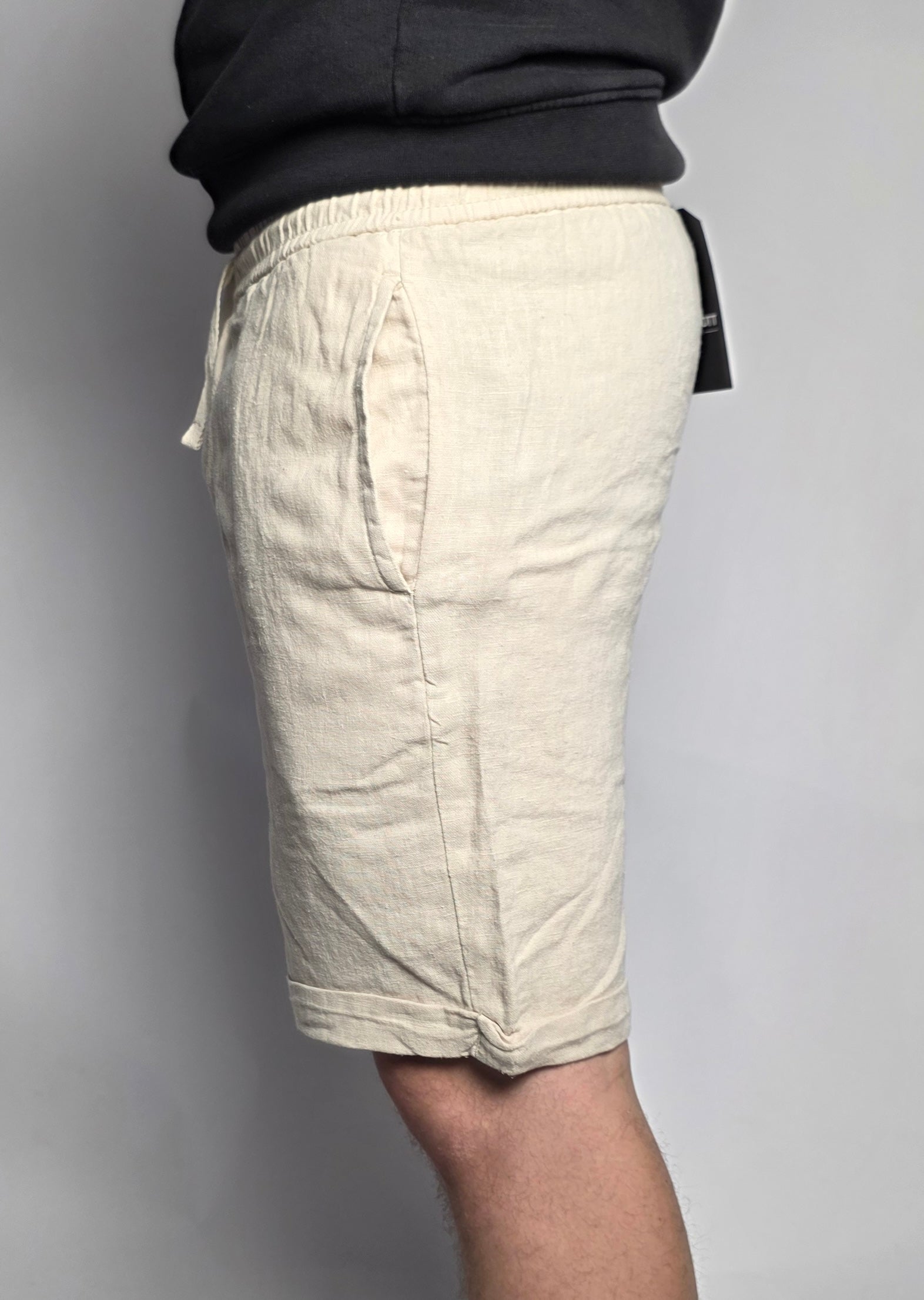 Pantaloncino Chino Lino, Écru- Lyle&Scott