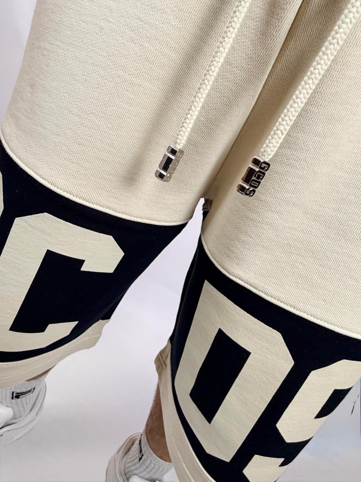Pantaloncino Band Logo, Beige/Nero - GCDS