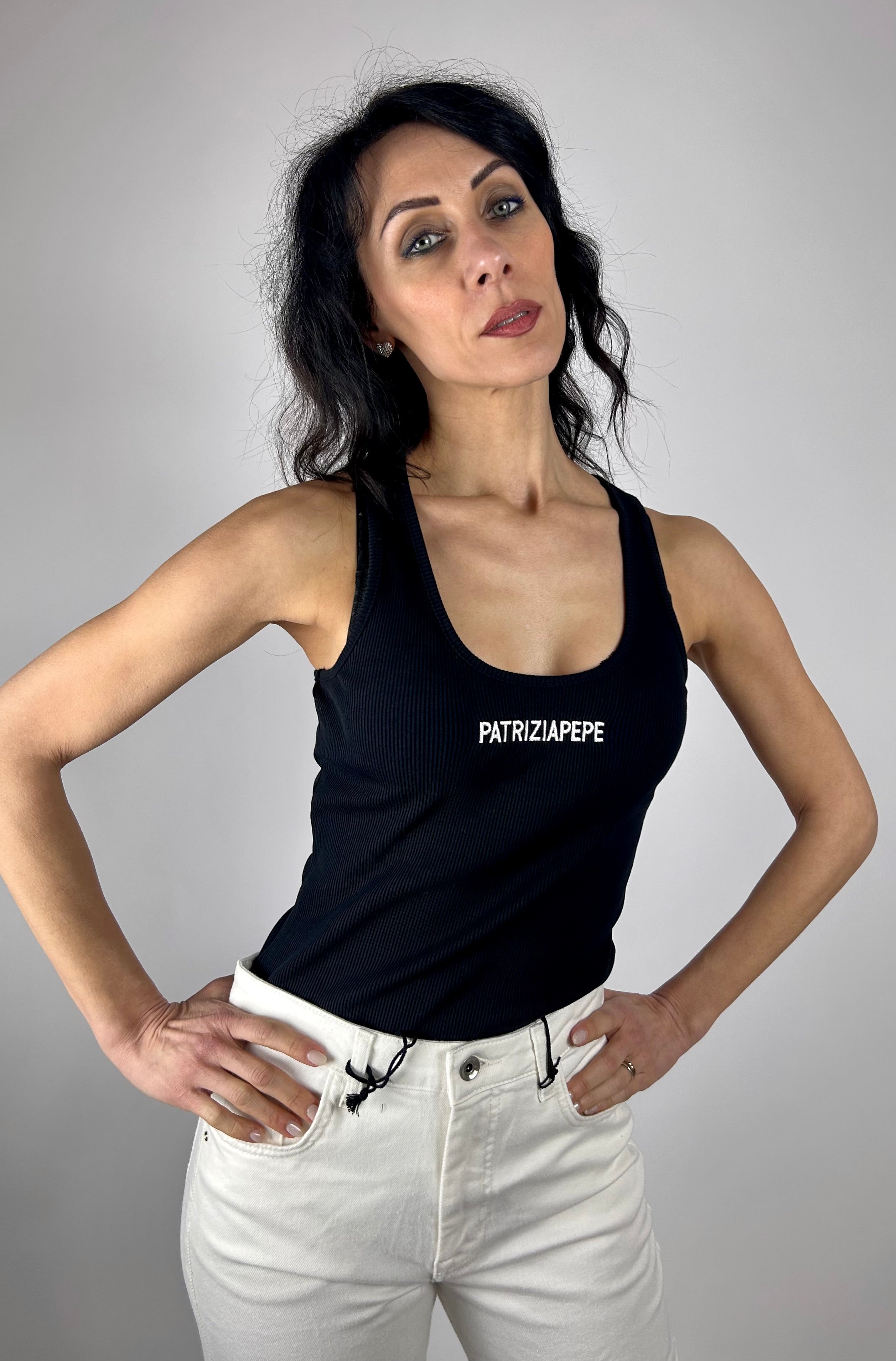 Canotta Costine, Nero - Patrizia Pepe