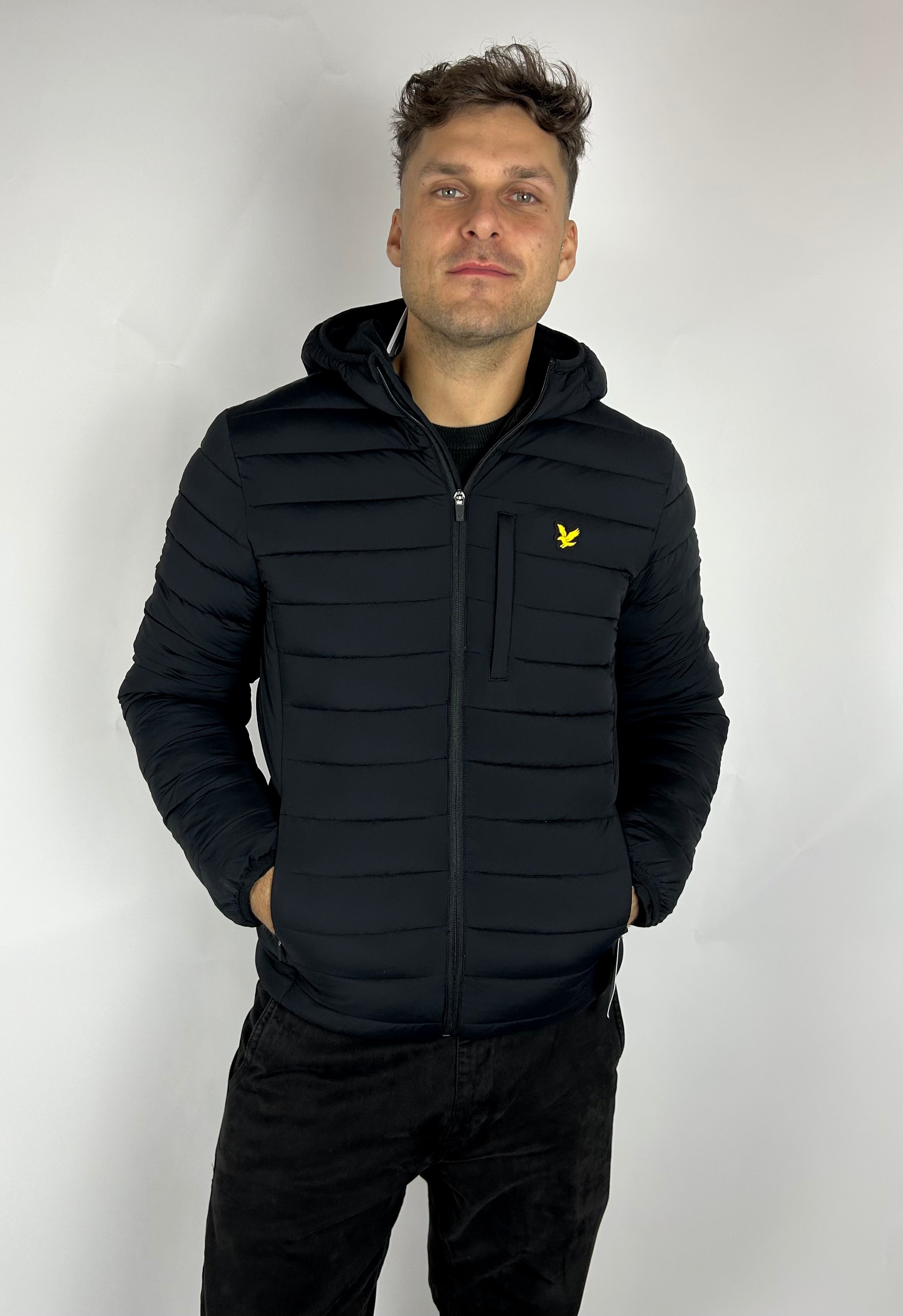 Piumino Stretch Lightweight Quilted Jacket, Jet Black - Lyle&Scott
