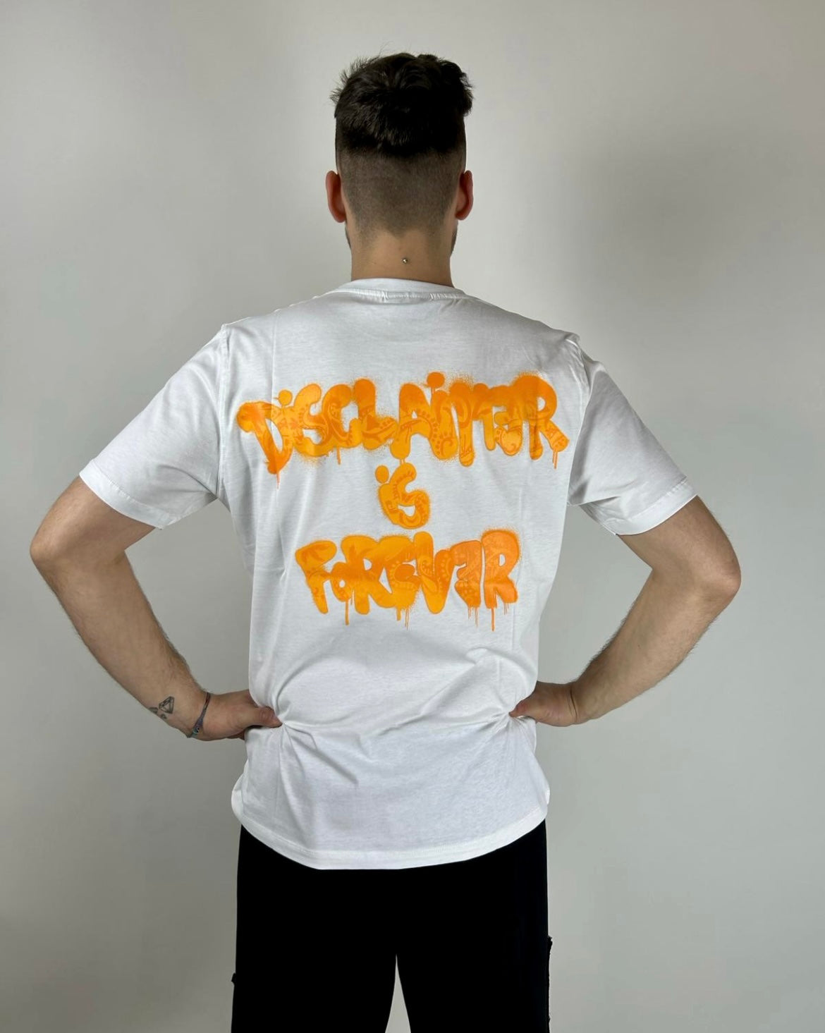 T-shirt Forever, Bianco/Arancio - Disclaimer