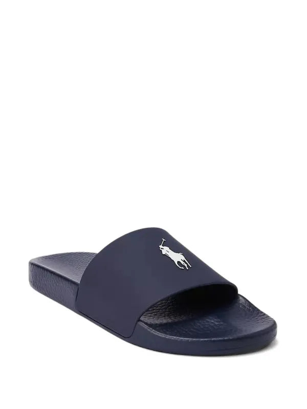 Ciabatta Logo Pony, Blu Navy/Bianco -