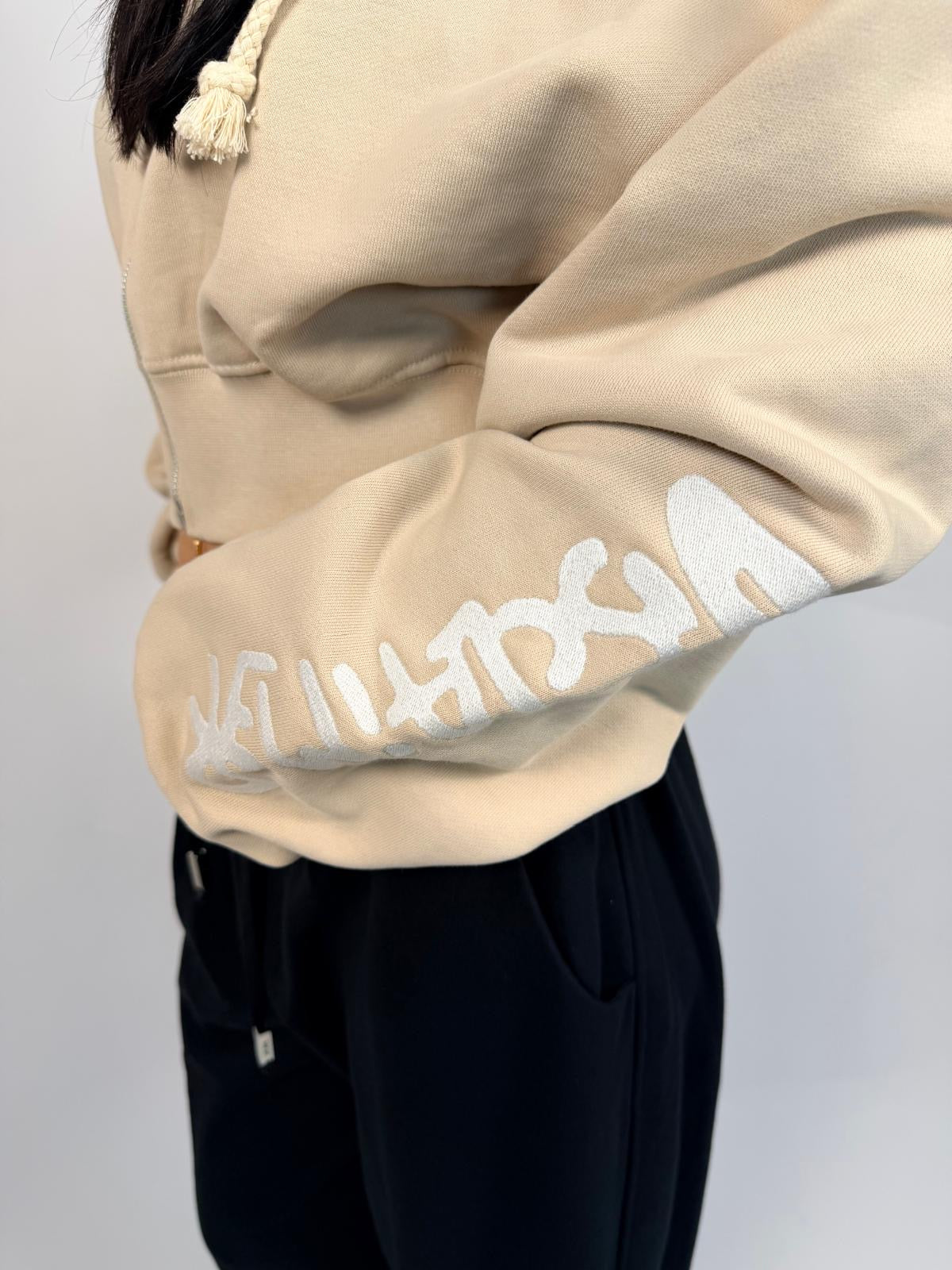 Felpa Crop, Sabbia - Disclaimer