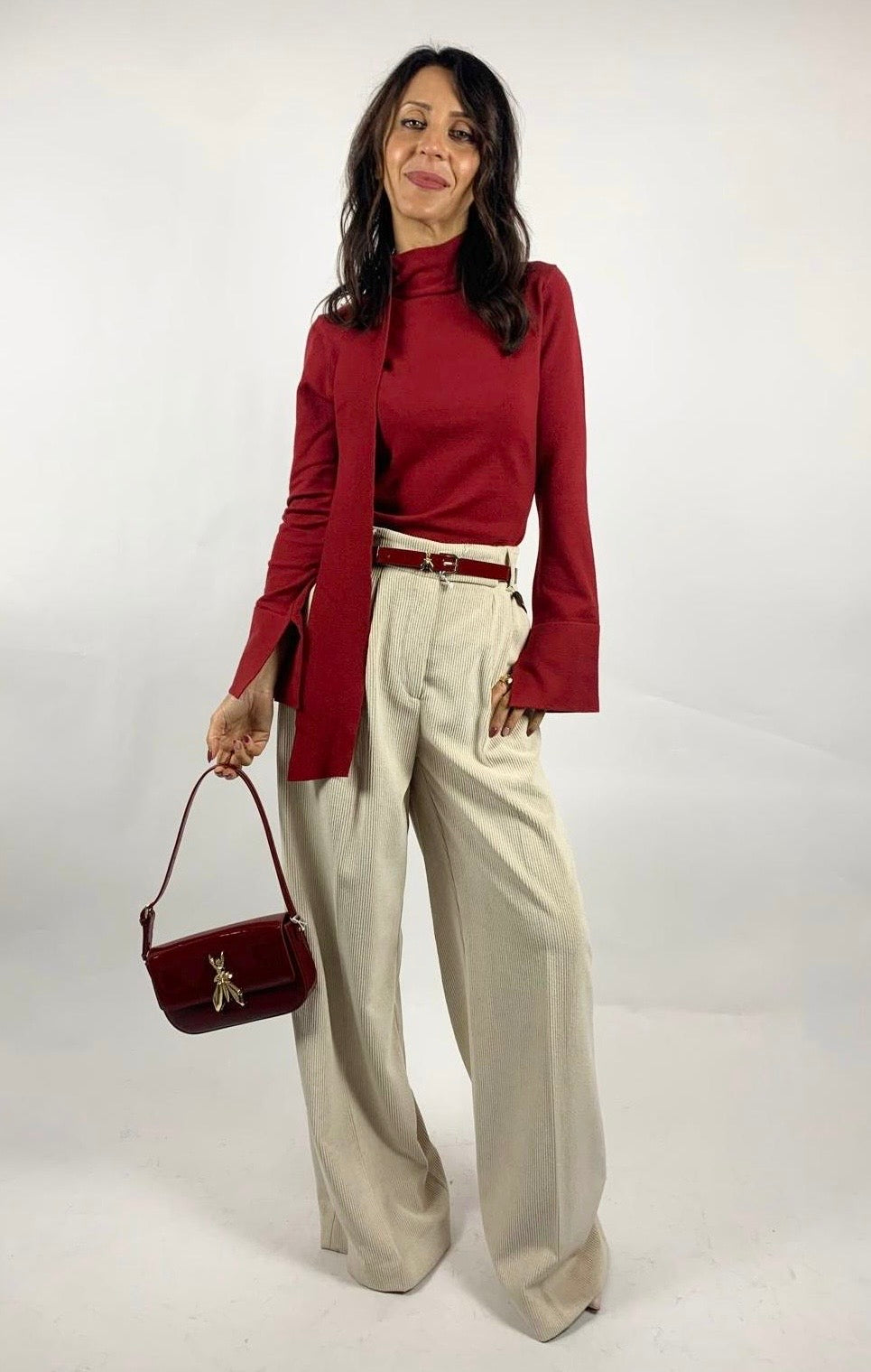 Pantalone Costine Velluto, Panna - Manila Grace