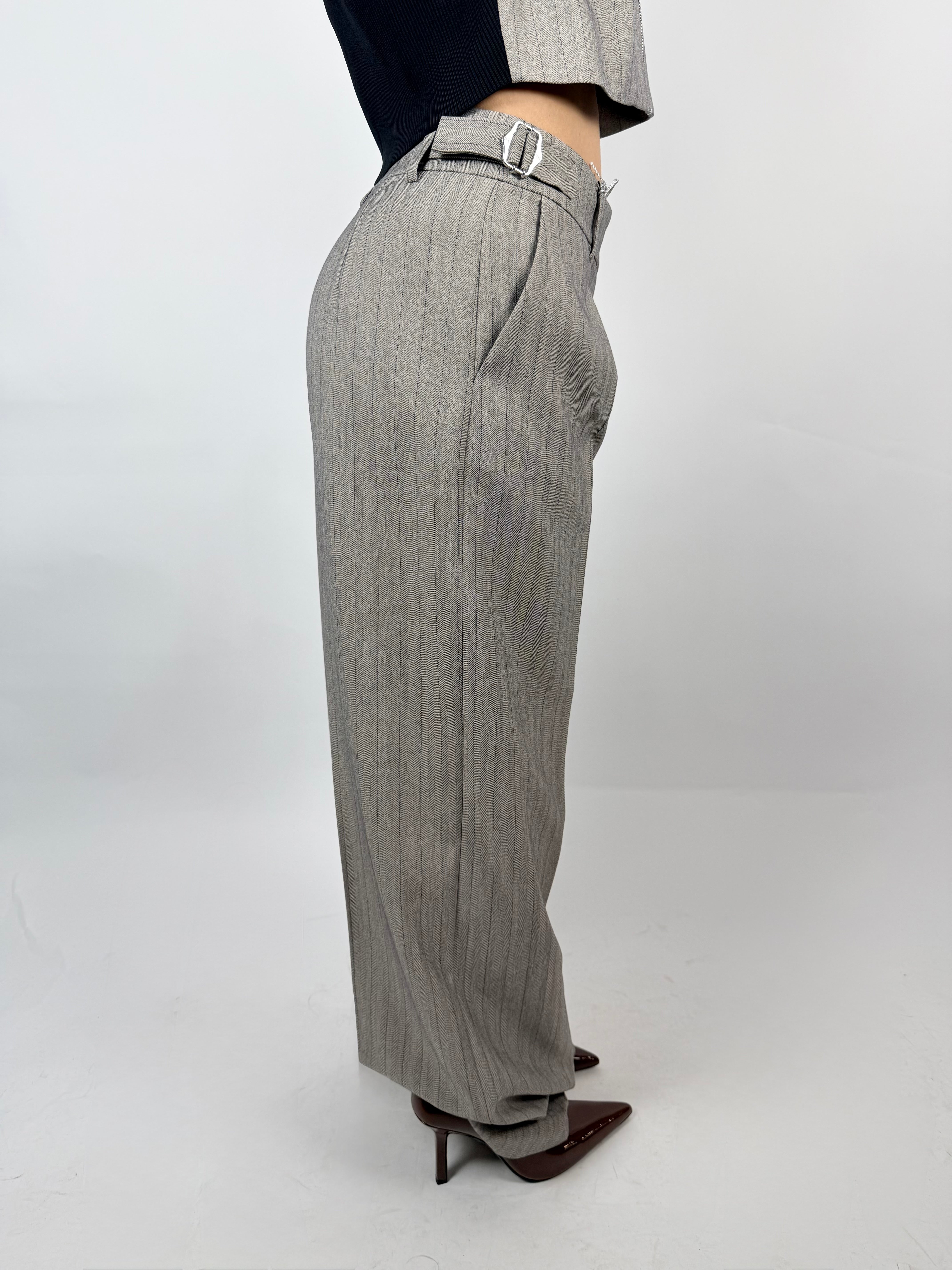 Pantalone Gessato, Grigio - Patrizia Pepe
