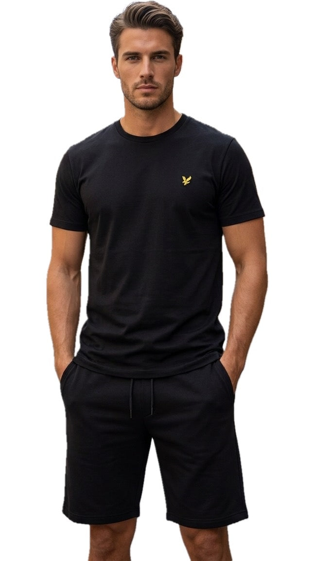 T-shirt ‘Eat Sleep Football’, Nero/Lime - Lyle&Scott