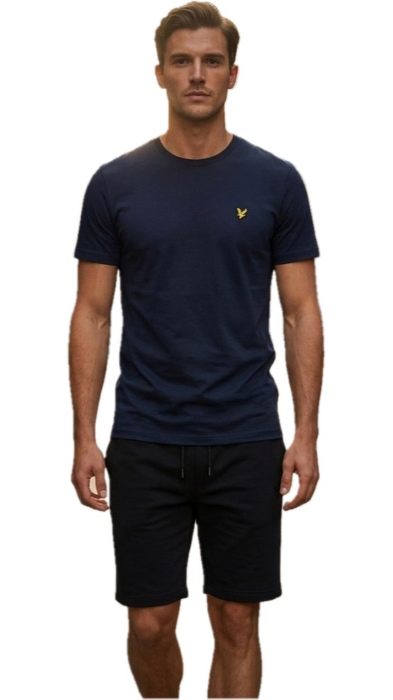 T-shirt Scritta Logo, Blu Navy/Bianco - Lyle&Scott
