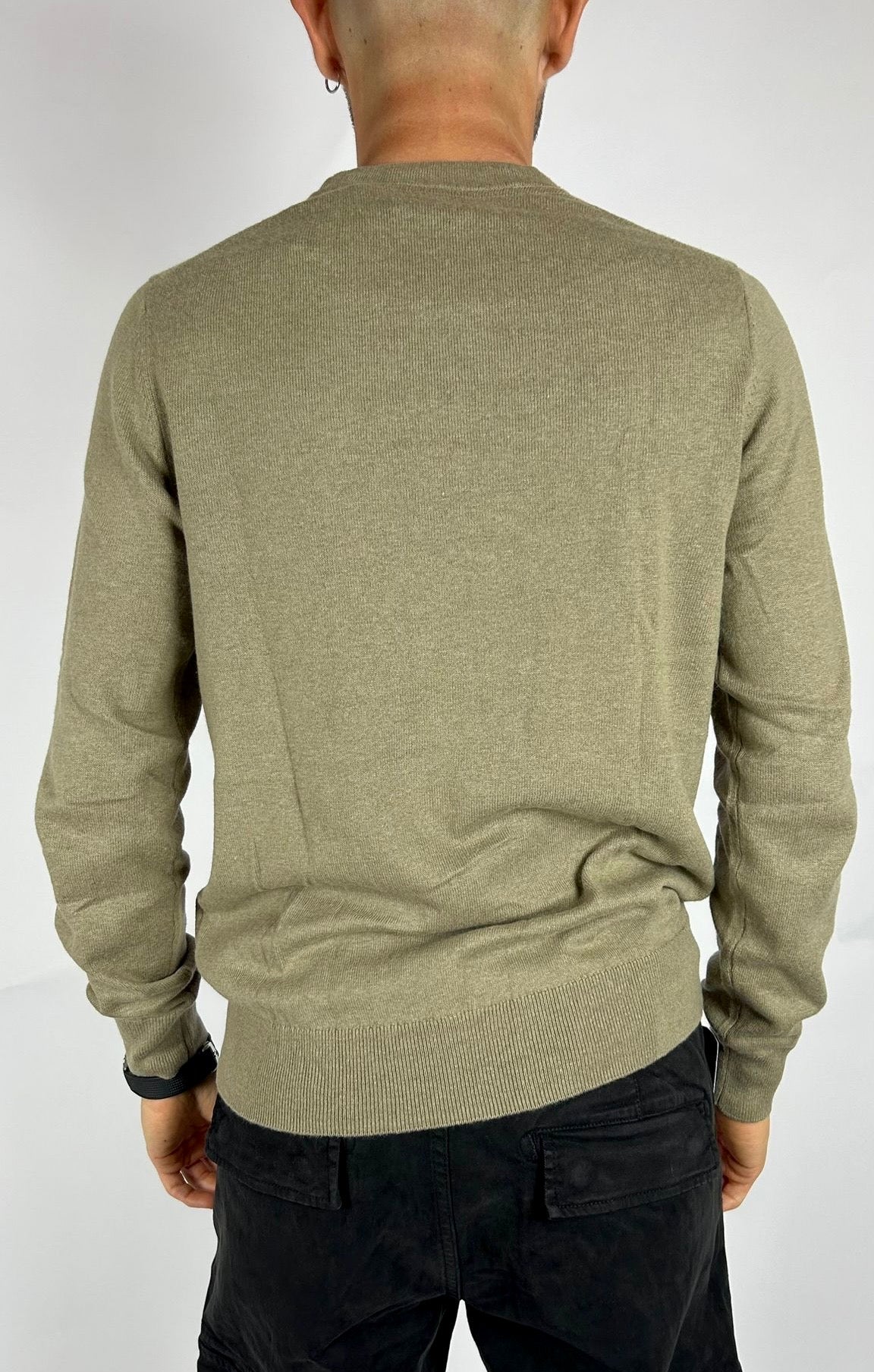 Cotton Merino Crew Neck Jumper, Sage Uniform - Lyle&Scott