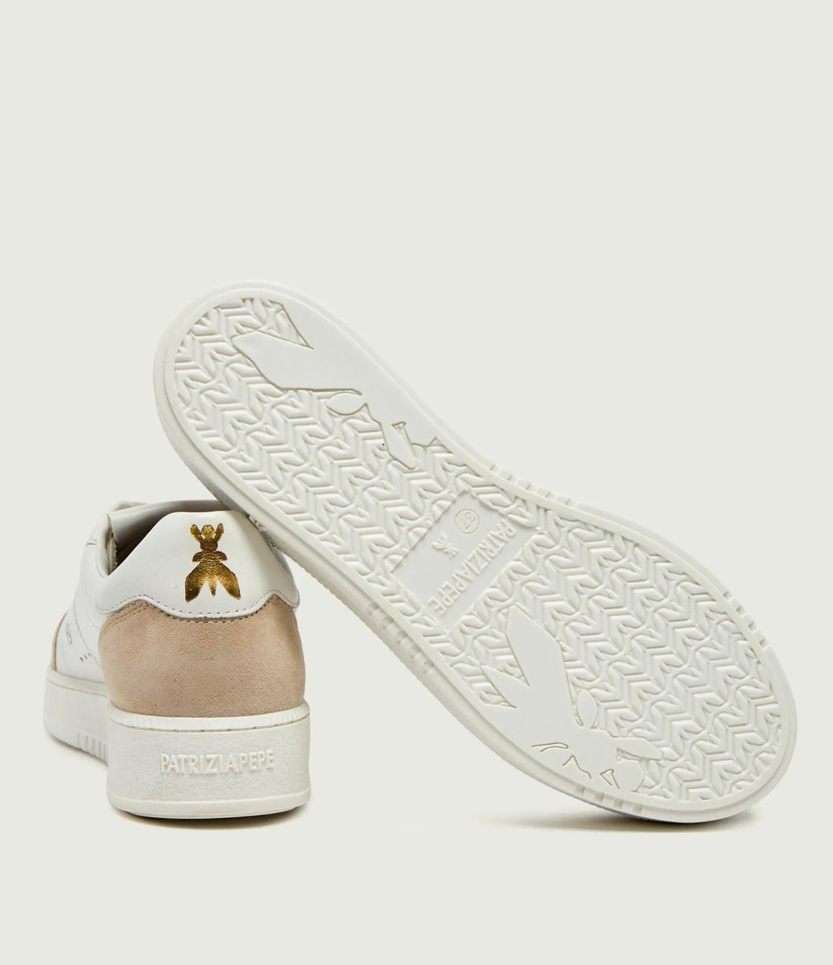 Sneakers In Pelle E Suede, Bianco/Beige - Patrizia Pepe