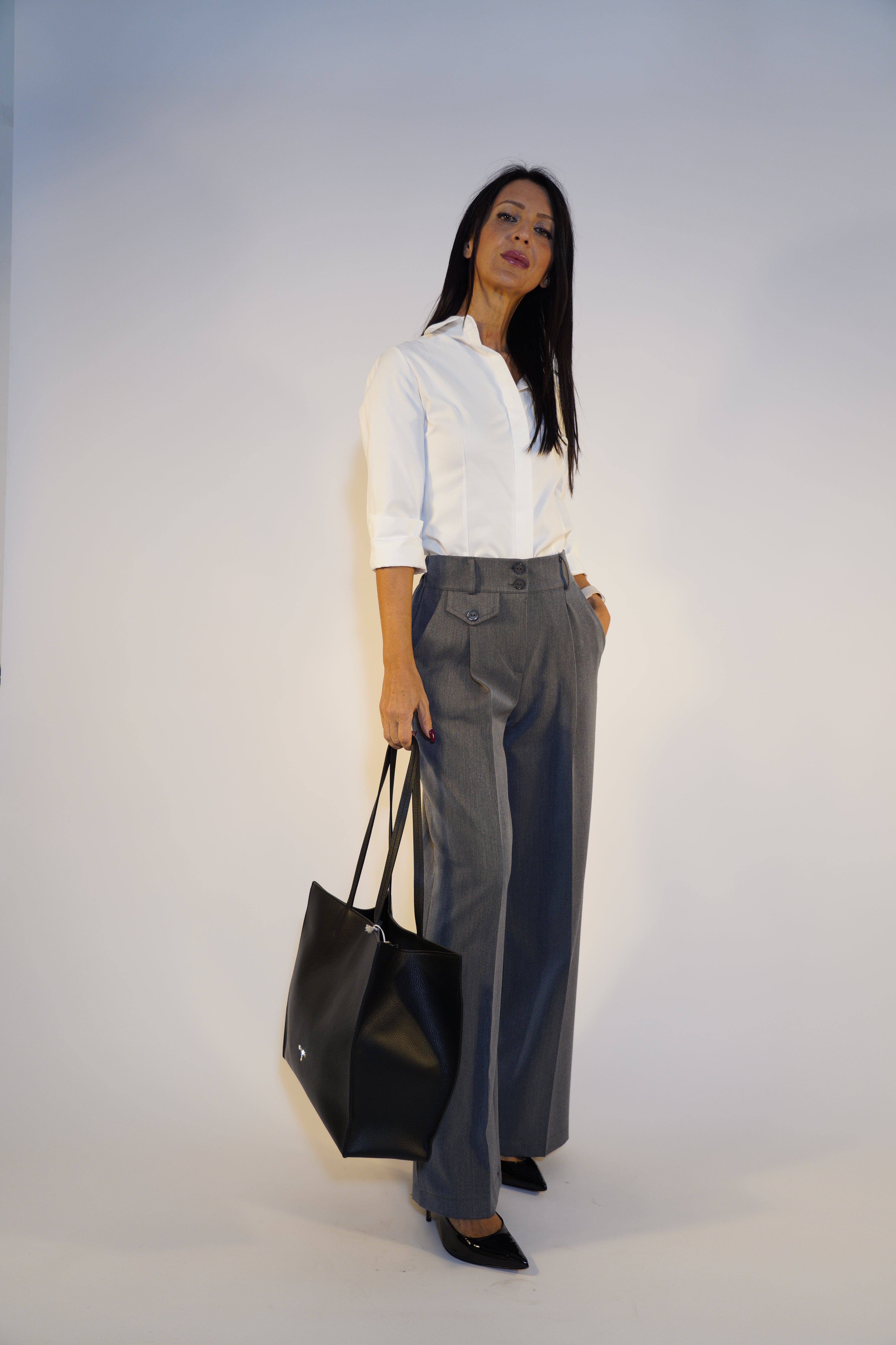 Pantalone Vita Alta, Antracite - Take Two