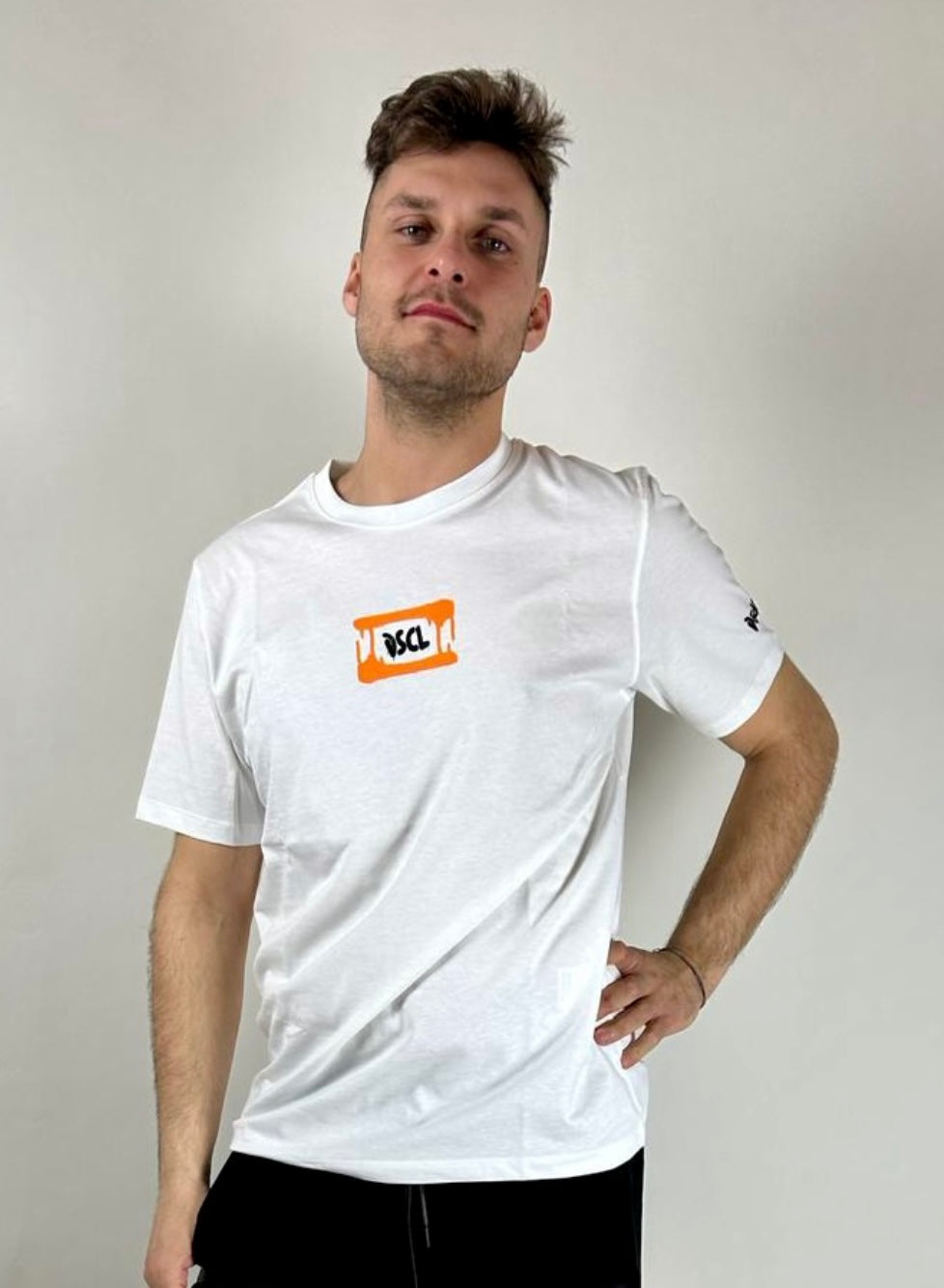 T-shirt DSCL, Bianco/Arancio - Disclaimer