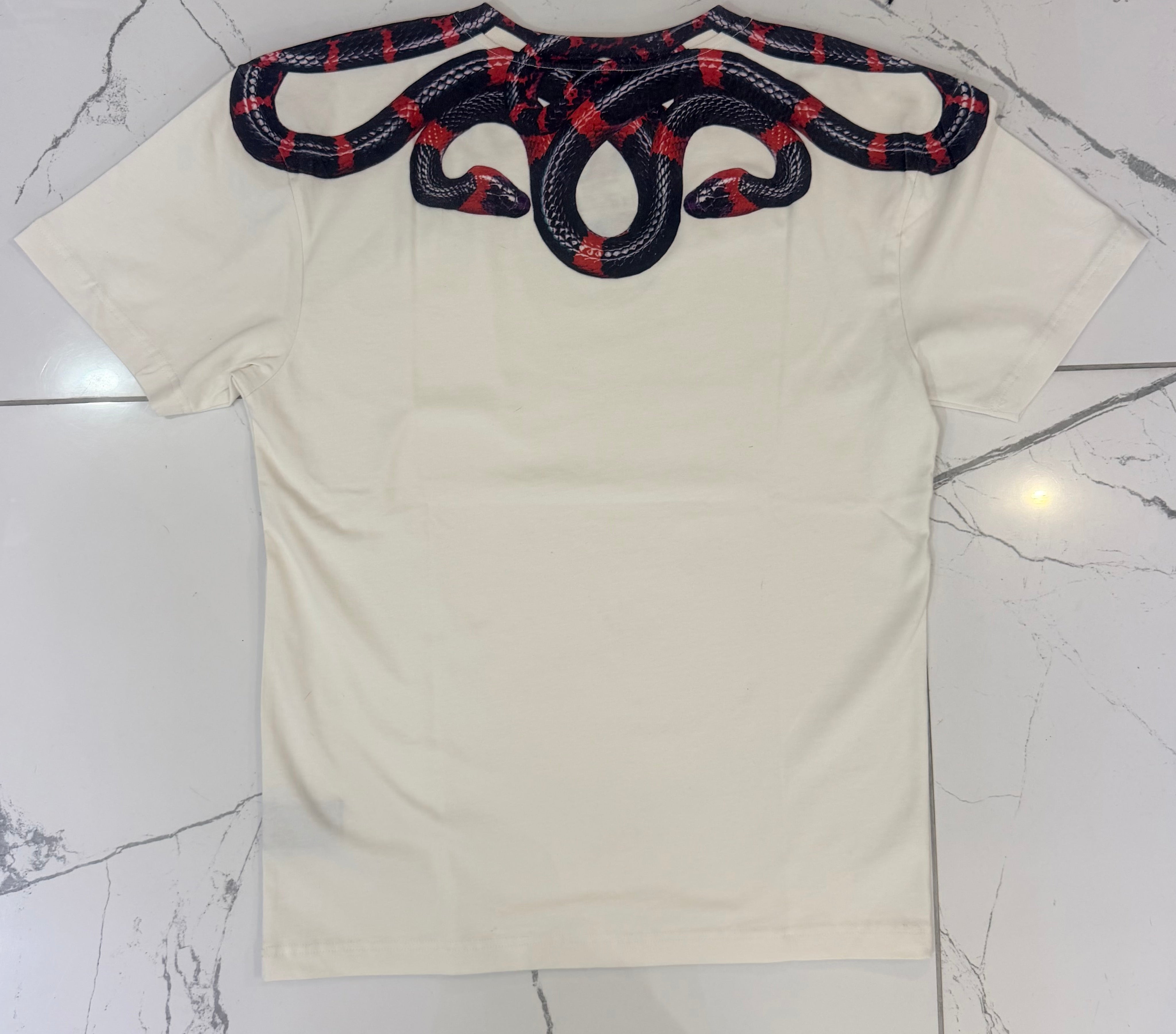 T-shirt Black/Red Snake, Bianco - County Of Milan
