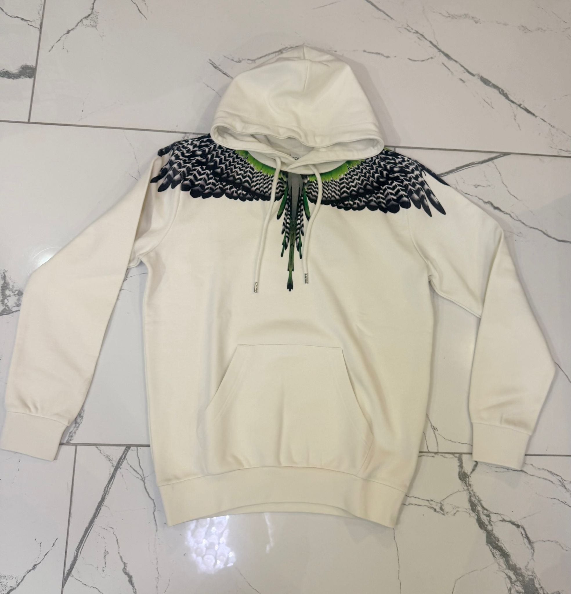 Hoodie Black/Green Wings, Bianco - County of Milan