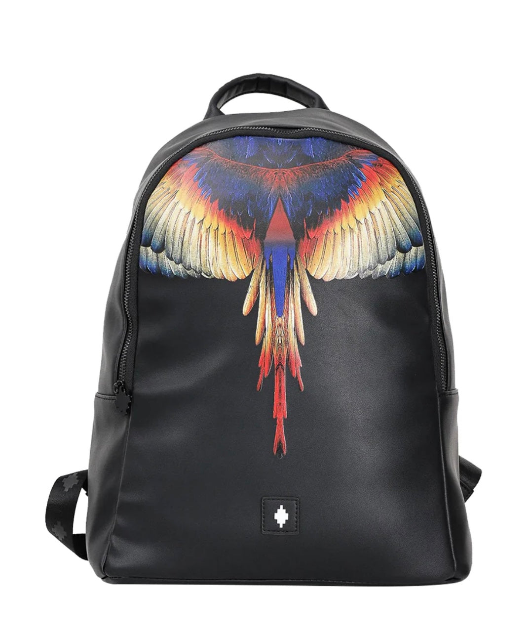 Backpack Ecopelle Red&Blue Wings, Jet Black - County Of Milan