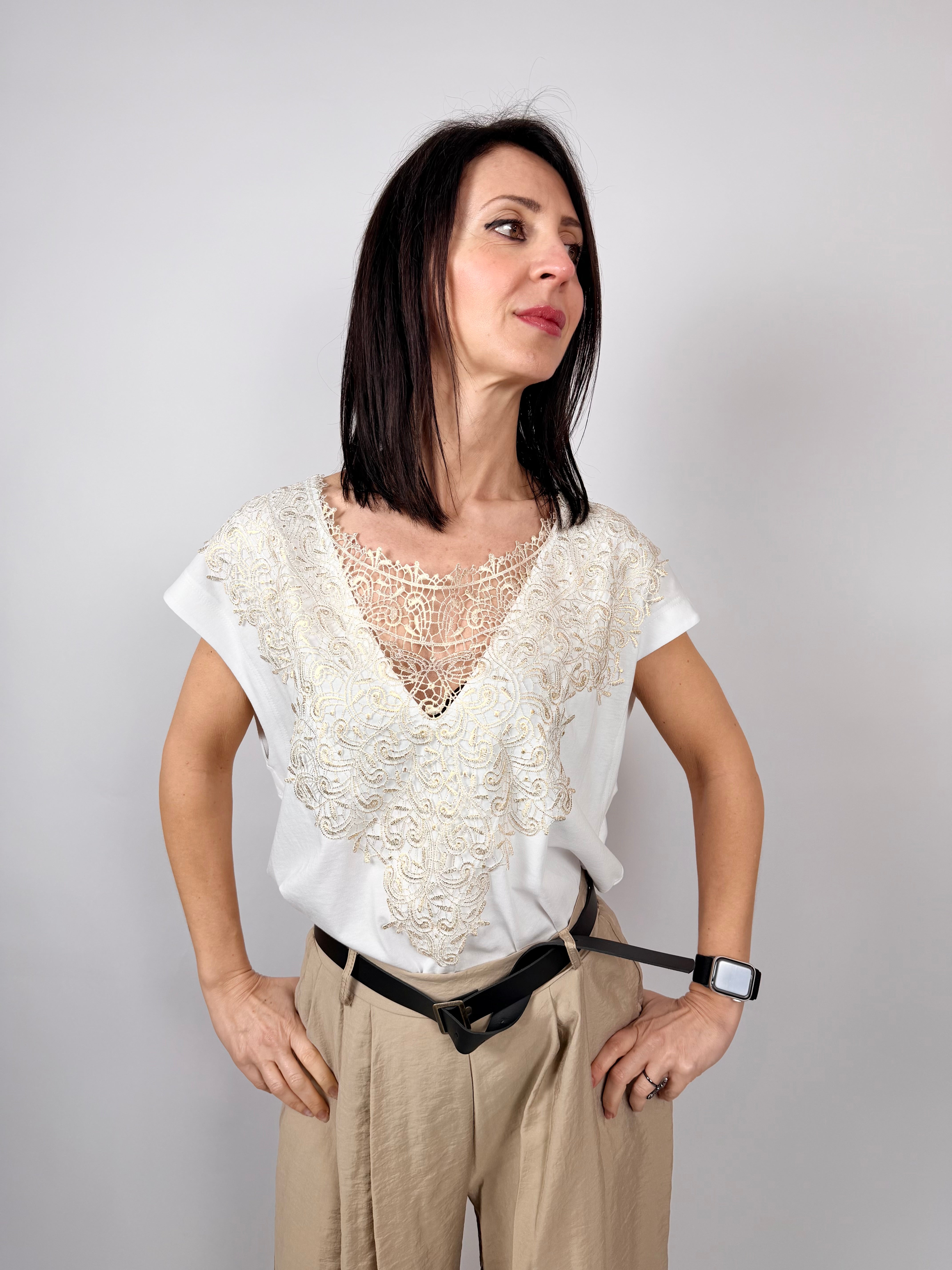 T-shirt Ricamo Oro - Souvenir