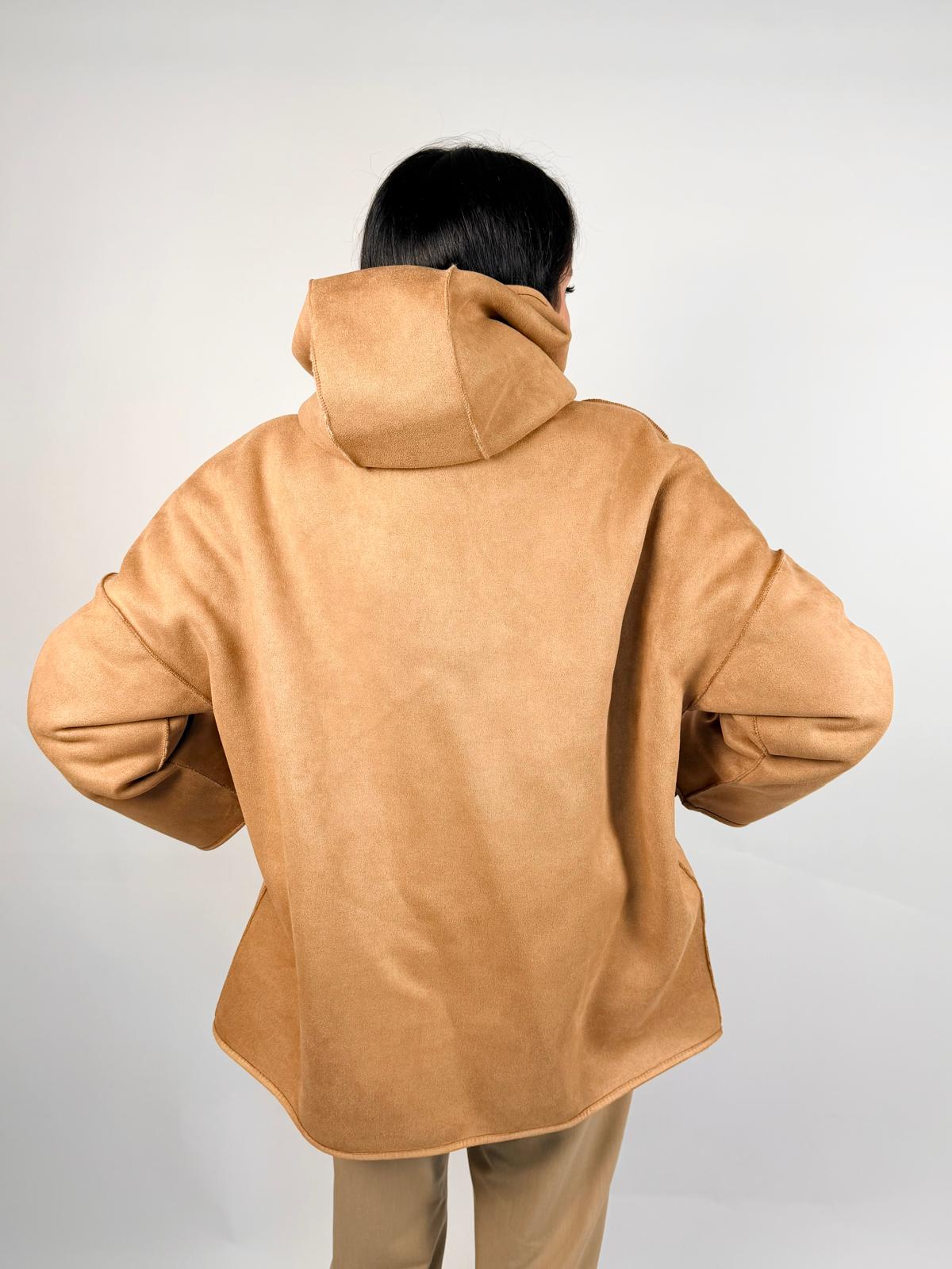 Eco-montone Cappuccio, Cammello - White Wise