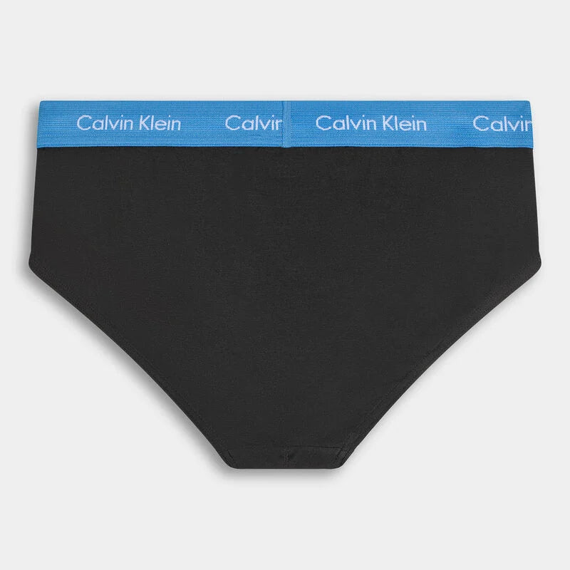 3PACK Slip Cotton Stretch, Nero/Tricolore - Calvin Klein