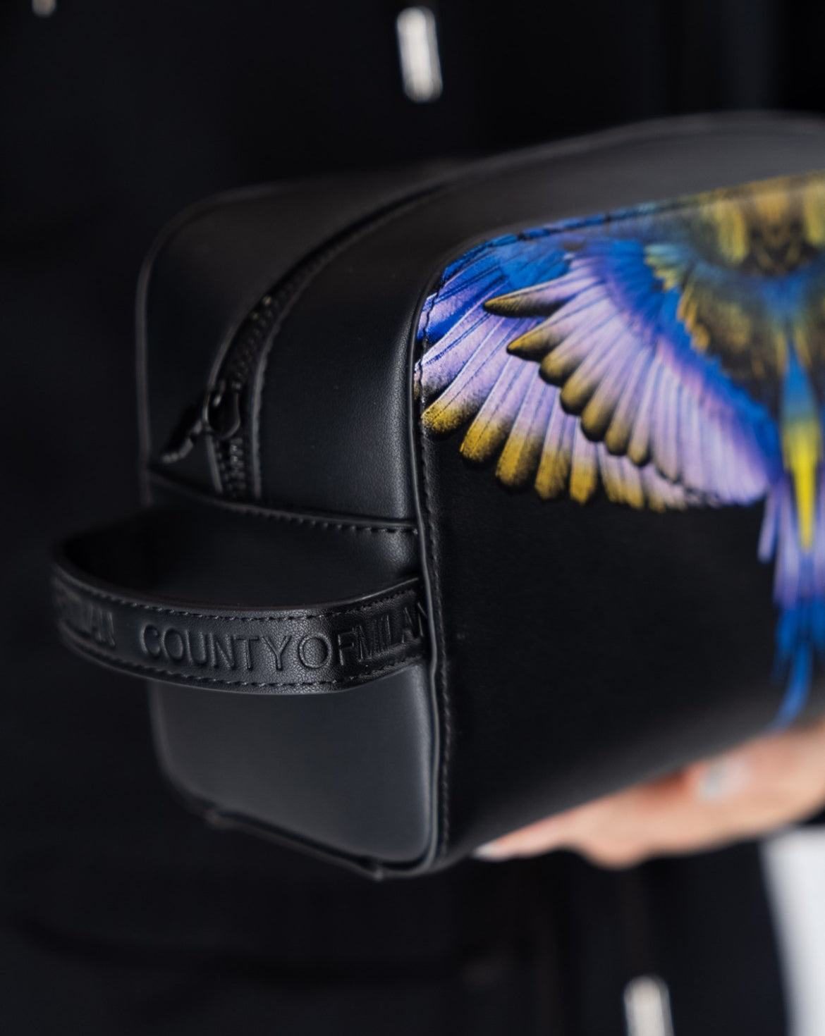 Beauty Case Light Blue Wings, Jet Black - County Of Milan