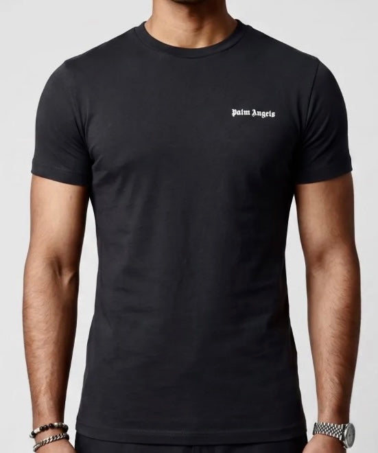 T- Shirt nera scritta basic - Palm Angels