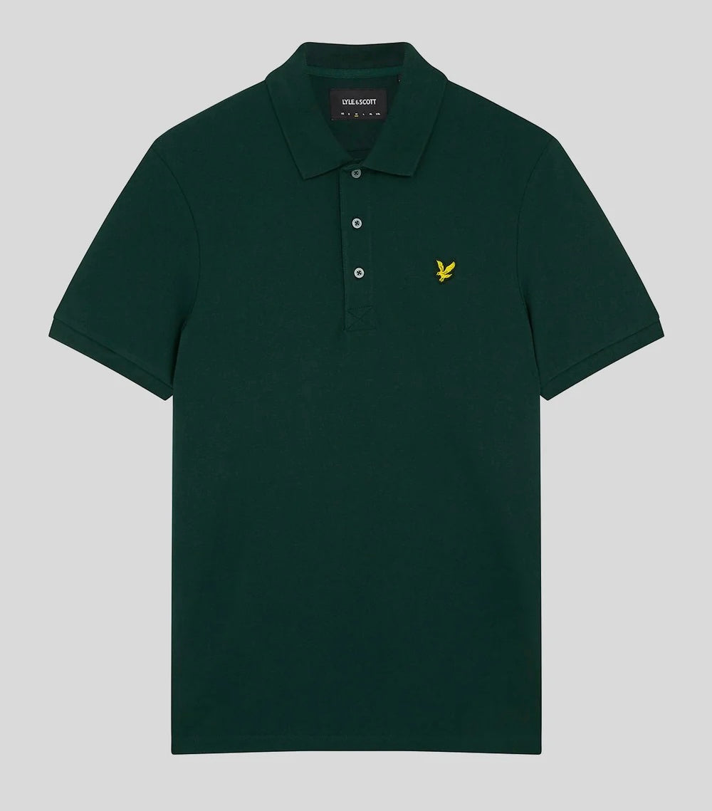 Plain Polo Shirt, Dark Green - Lyle&Scott