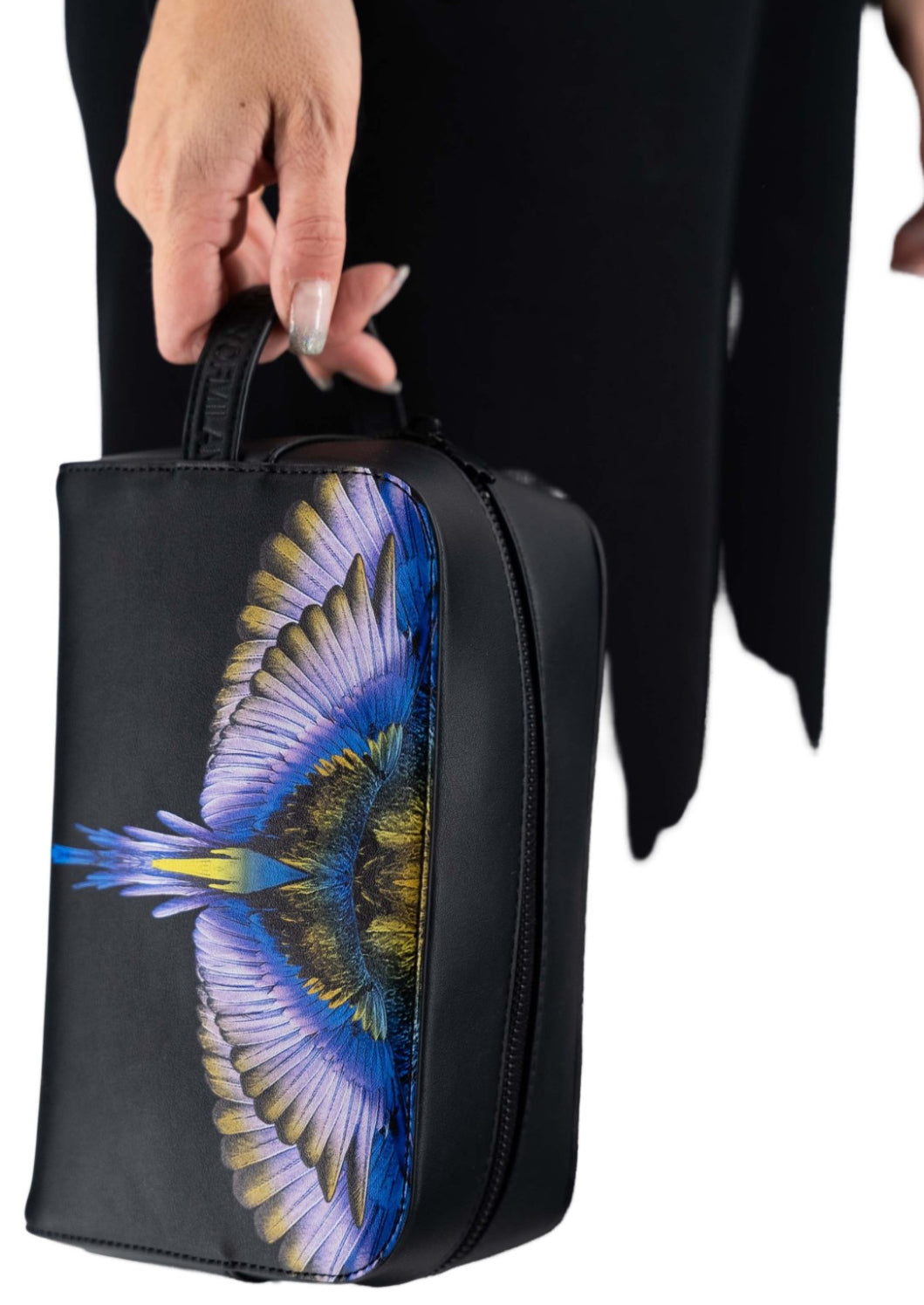 Beauty Case Light Blue Wings, Jet Black - County Of Milan