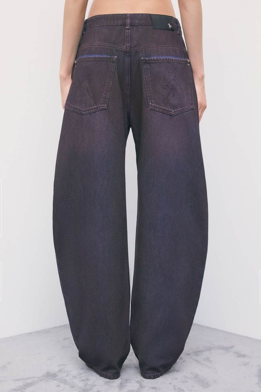 Jeans barrel a vita bassa con effetto spray - Patrizia Pepe