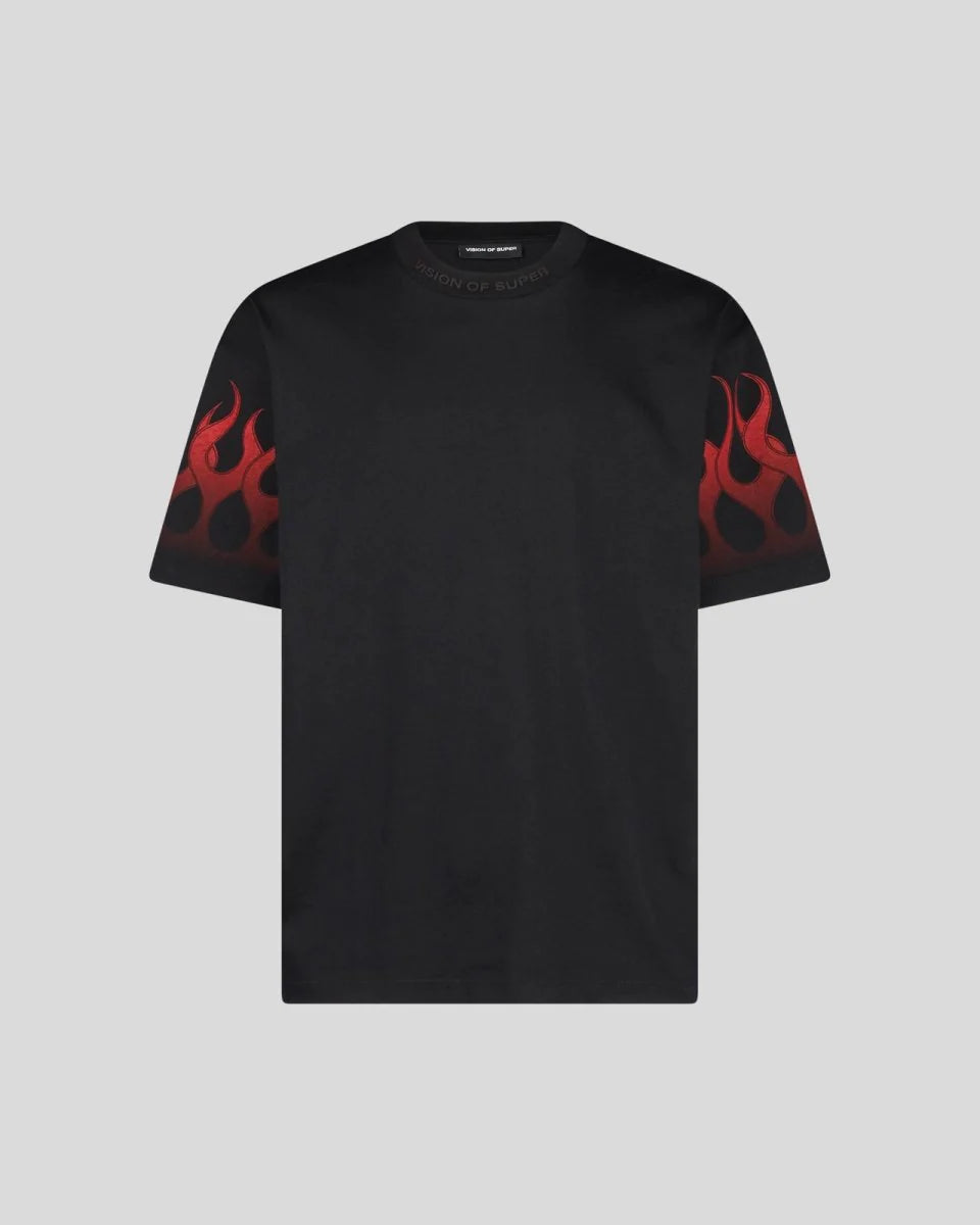 T-shirt Red Flame, Black - Vision Of Super