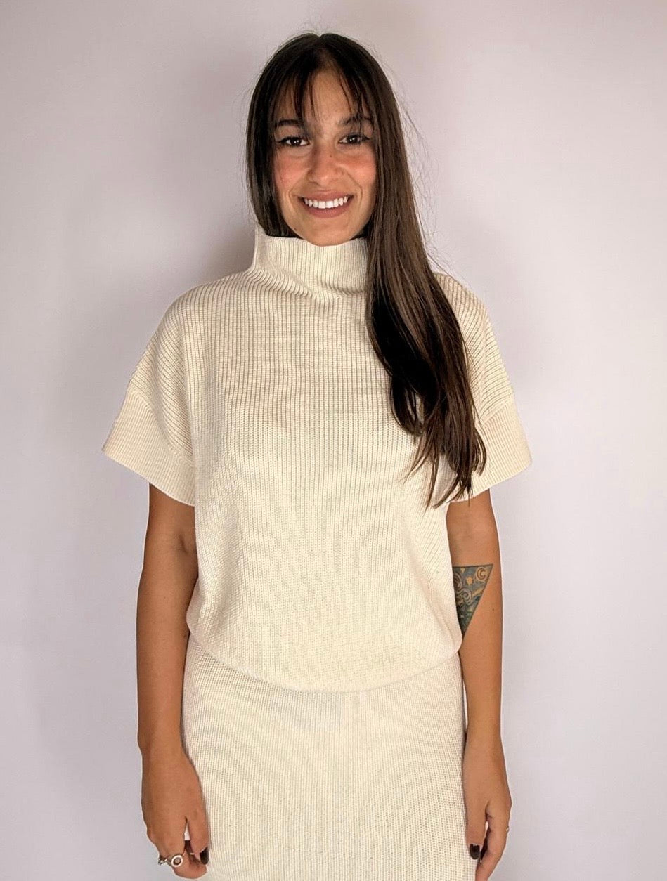 Maglione Costine Smanicato, Panna - Patrizia Pepe