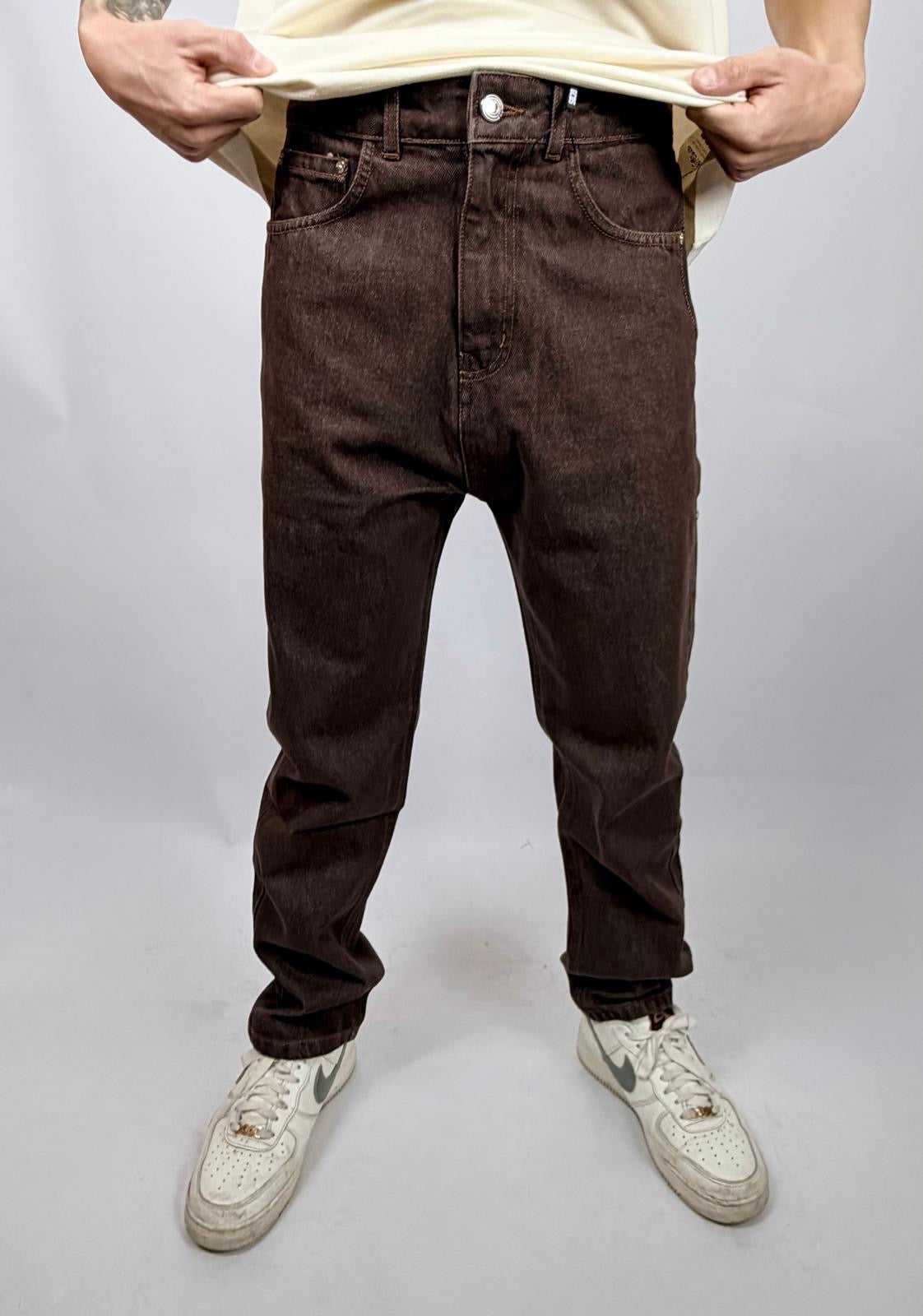 Jeans Carrot Stemma, Marrone - GCDS