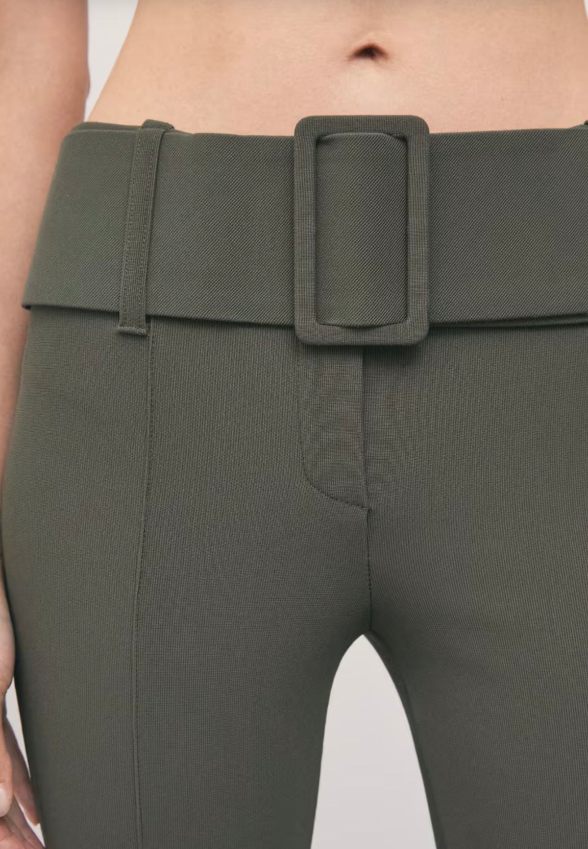 Pantaloni Slim Con Cintura, Verde - Patrizia Pepe