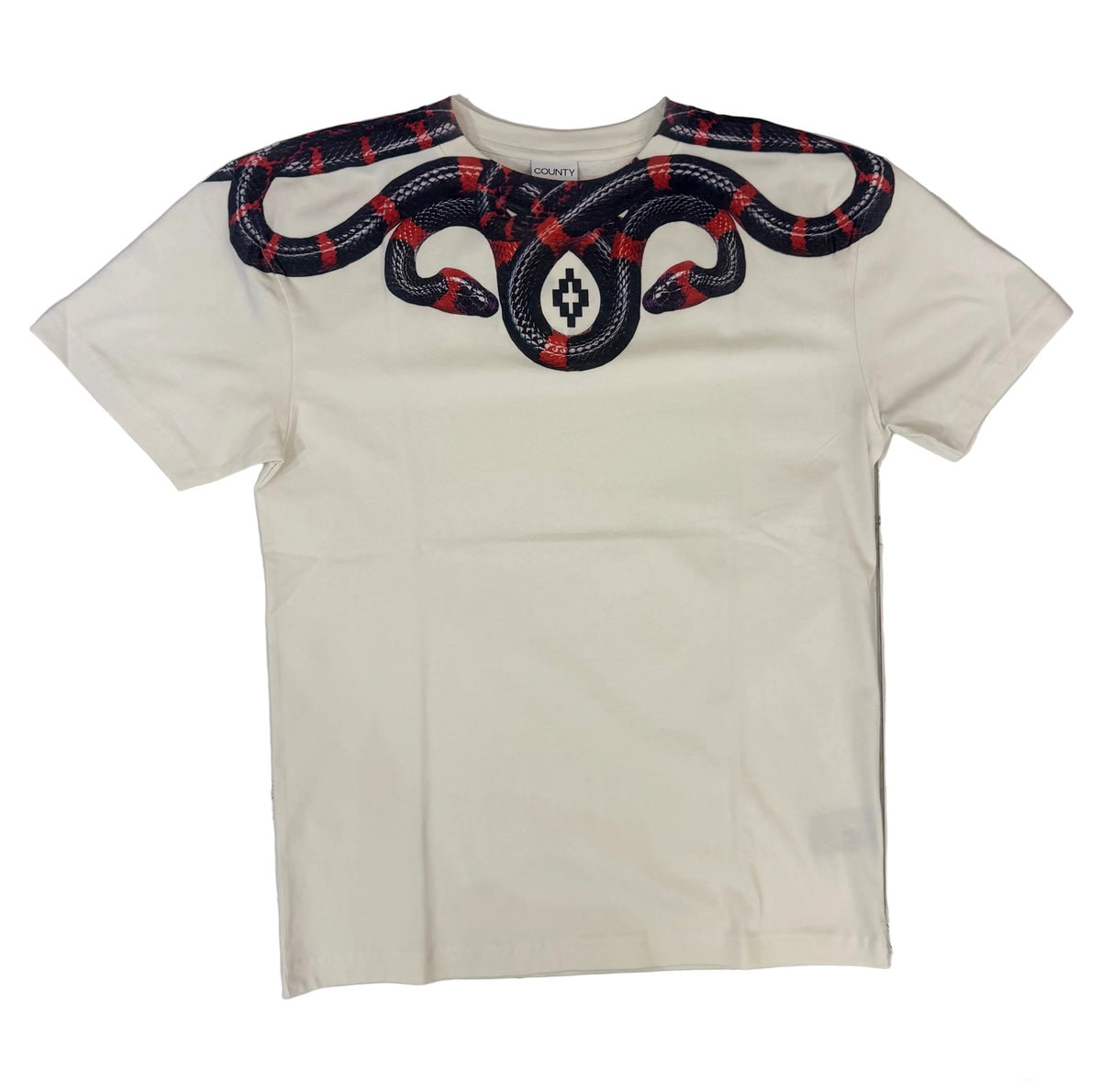 T-shirt Black/Red Snake, Bianco - County Of Milan